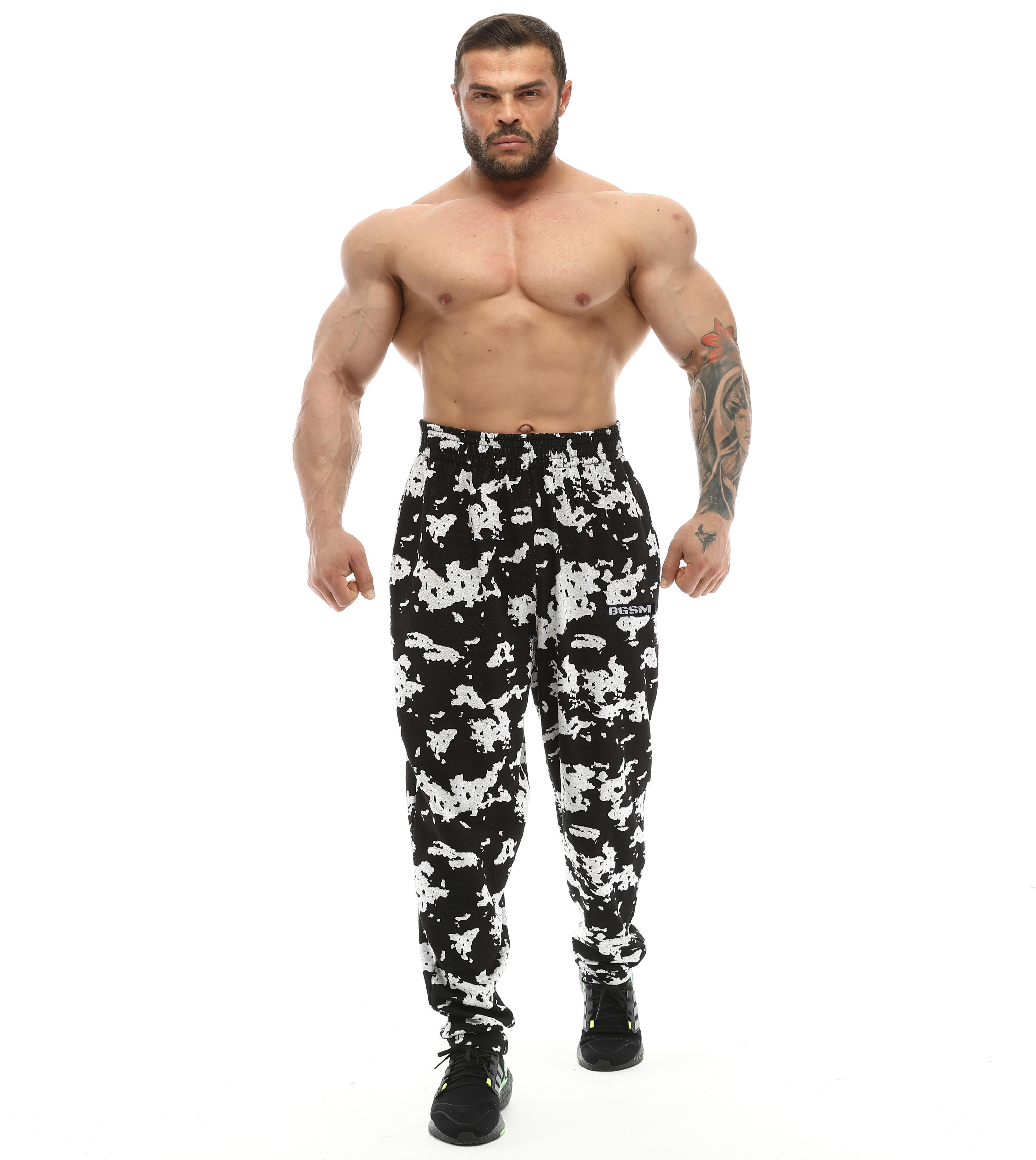Loose Fit Desenli Eşofman Altı Bodybuilding Pantolon BGSM PNT1374