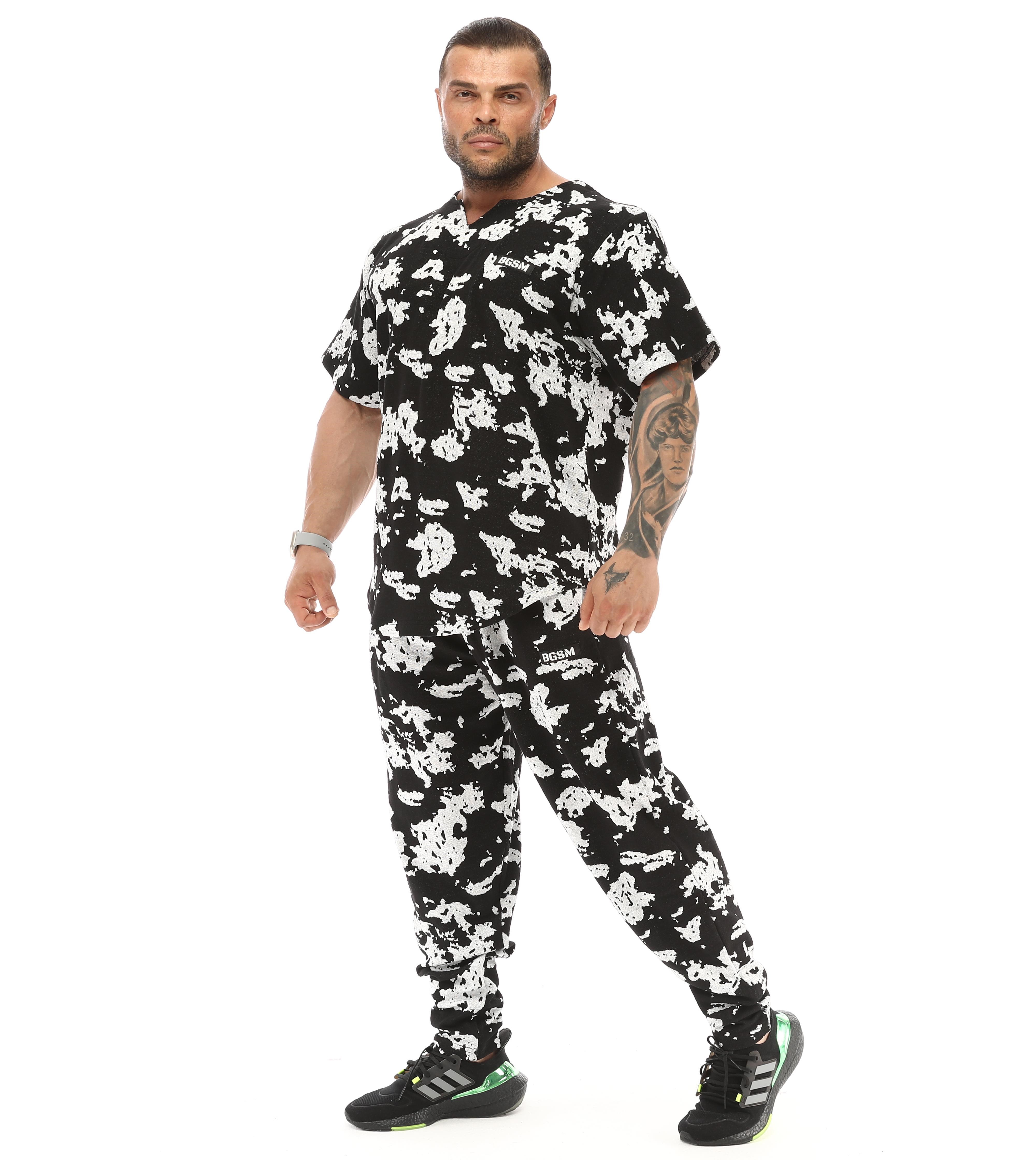 Loose Fit Desenli Eşofman Altı Bodybuilding Pantolon BGSM PNT1374