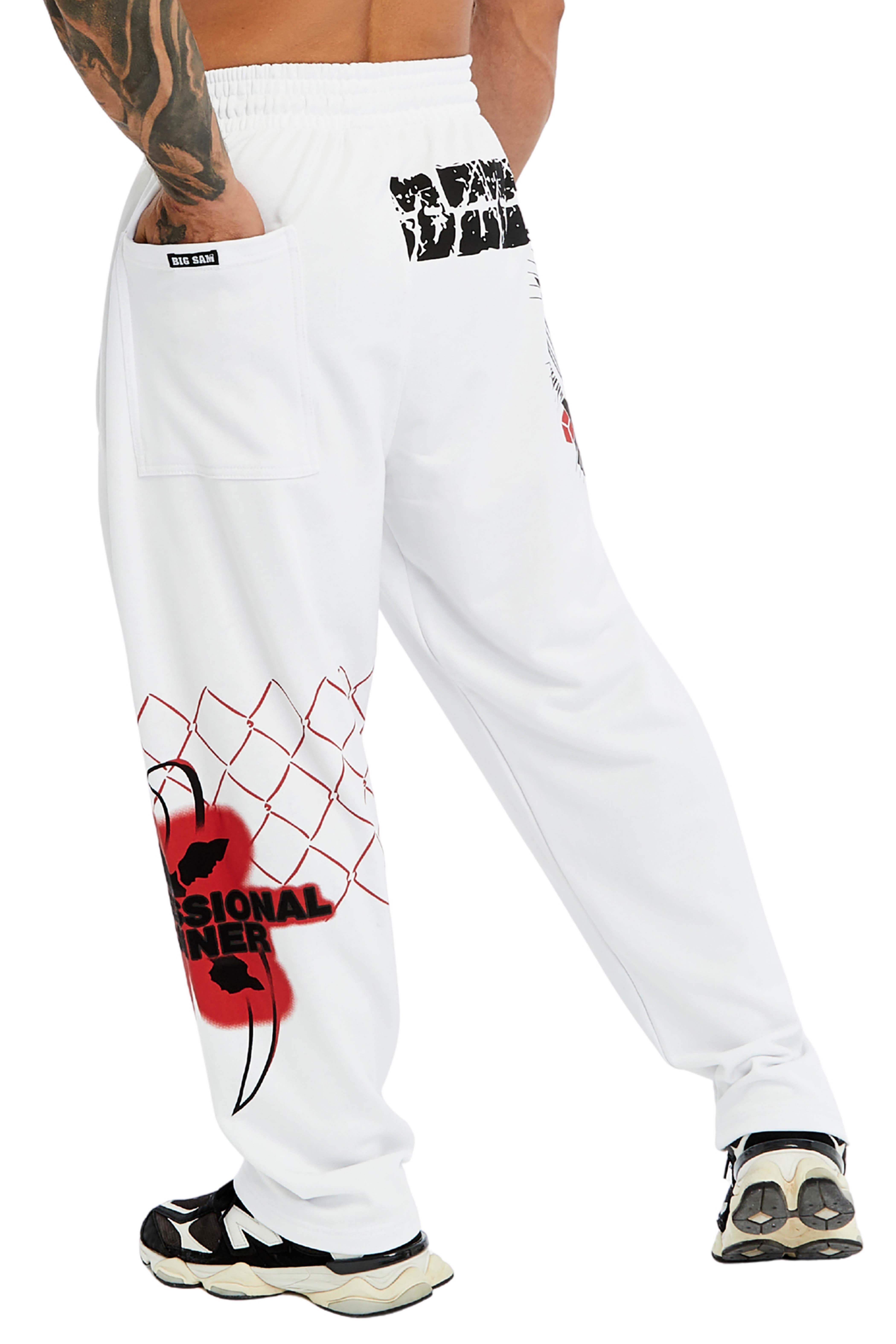 Loose Fit Eşofman Altı Pamuklu, Cepli Baggy Spor Pantolon Big Sam 1143