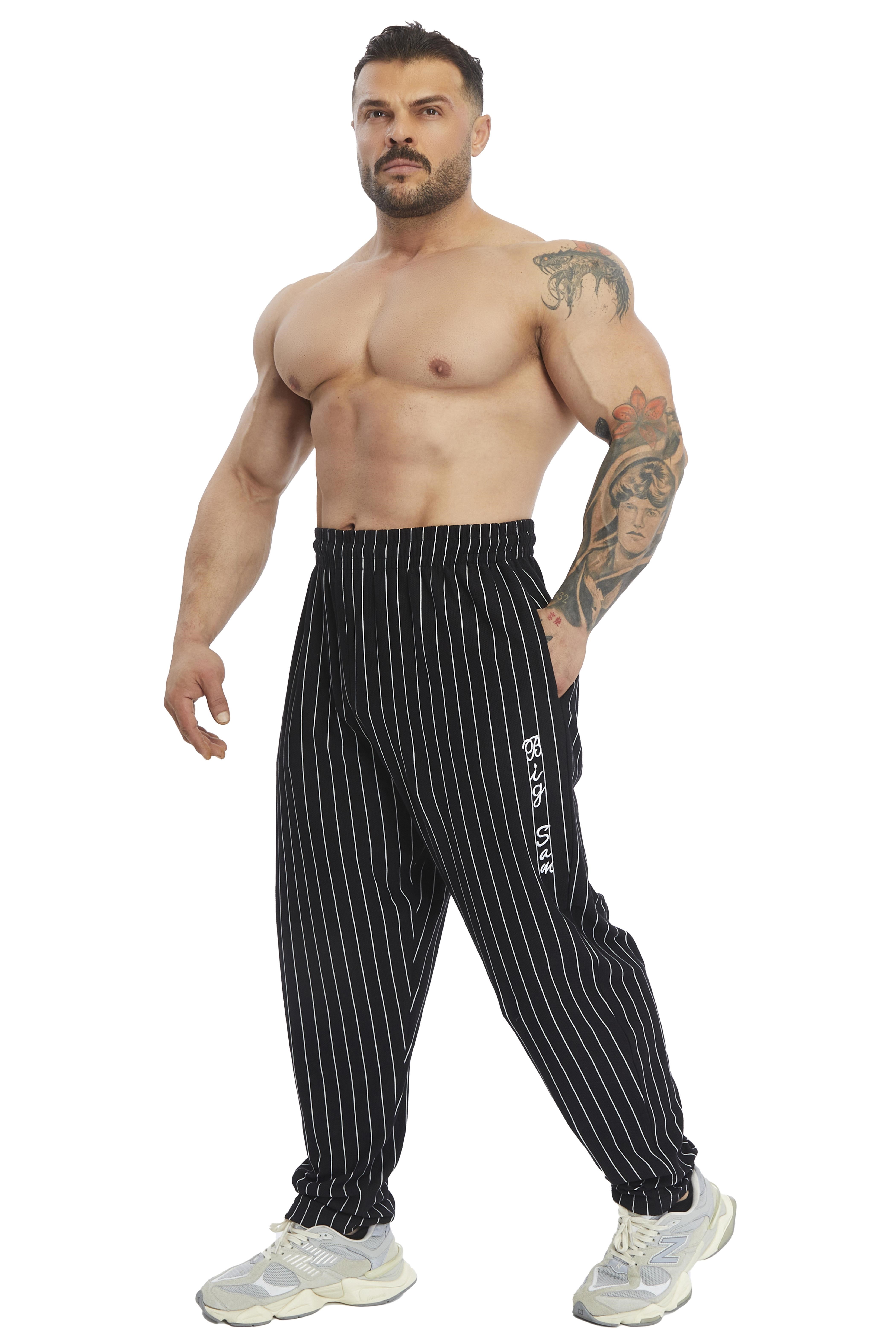 Loose Fit İnce Çizgili Yazlık Eşofman Altı Big Sam PNT1408