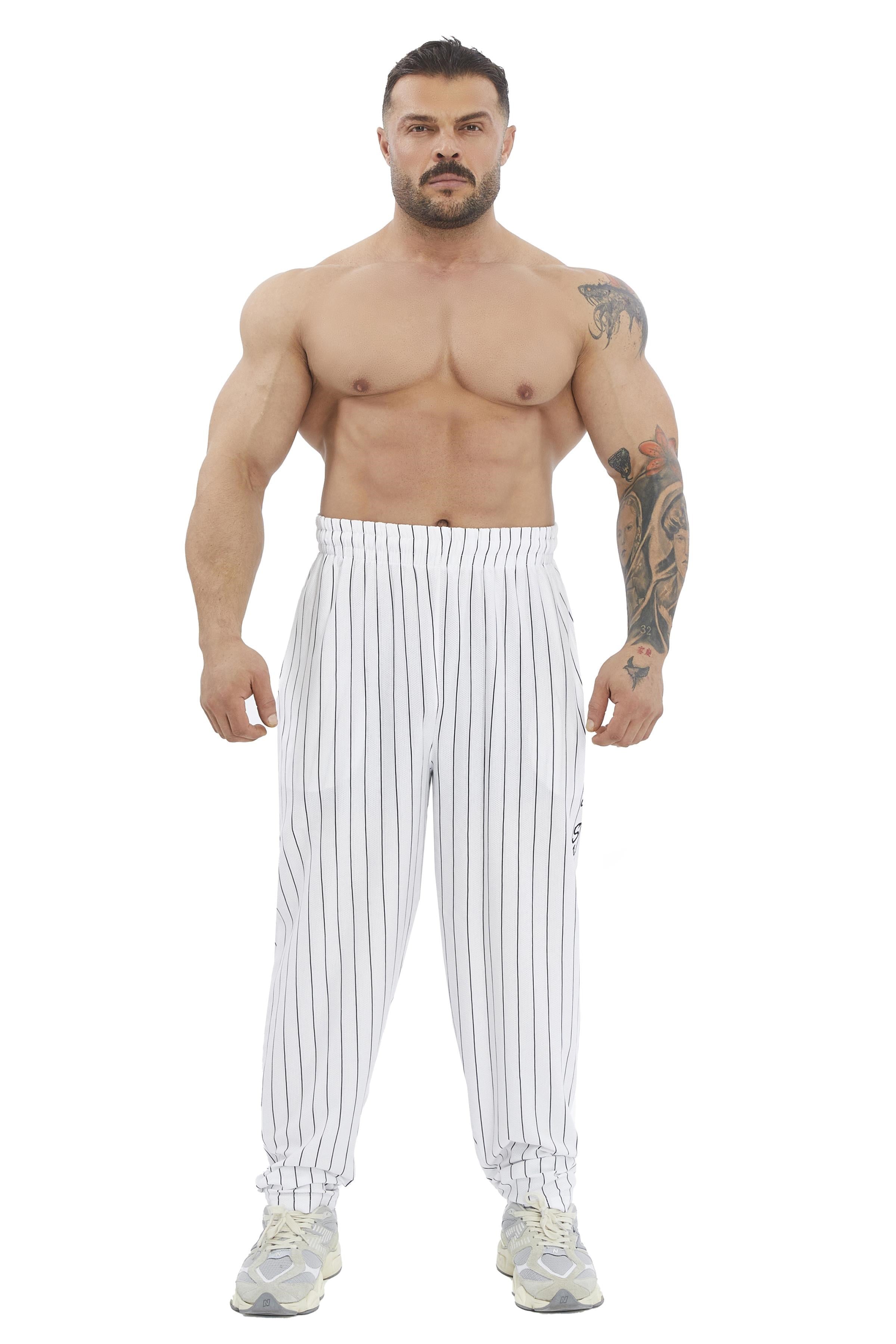 Loose Fit İnce Çizgili Yazlık Eşofman Altı Big Sam PNT1408