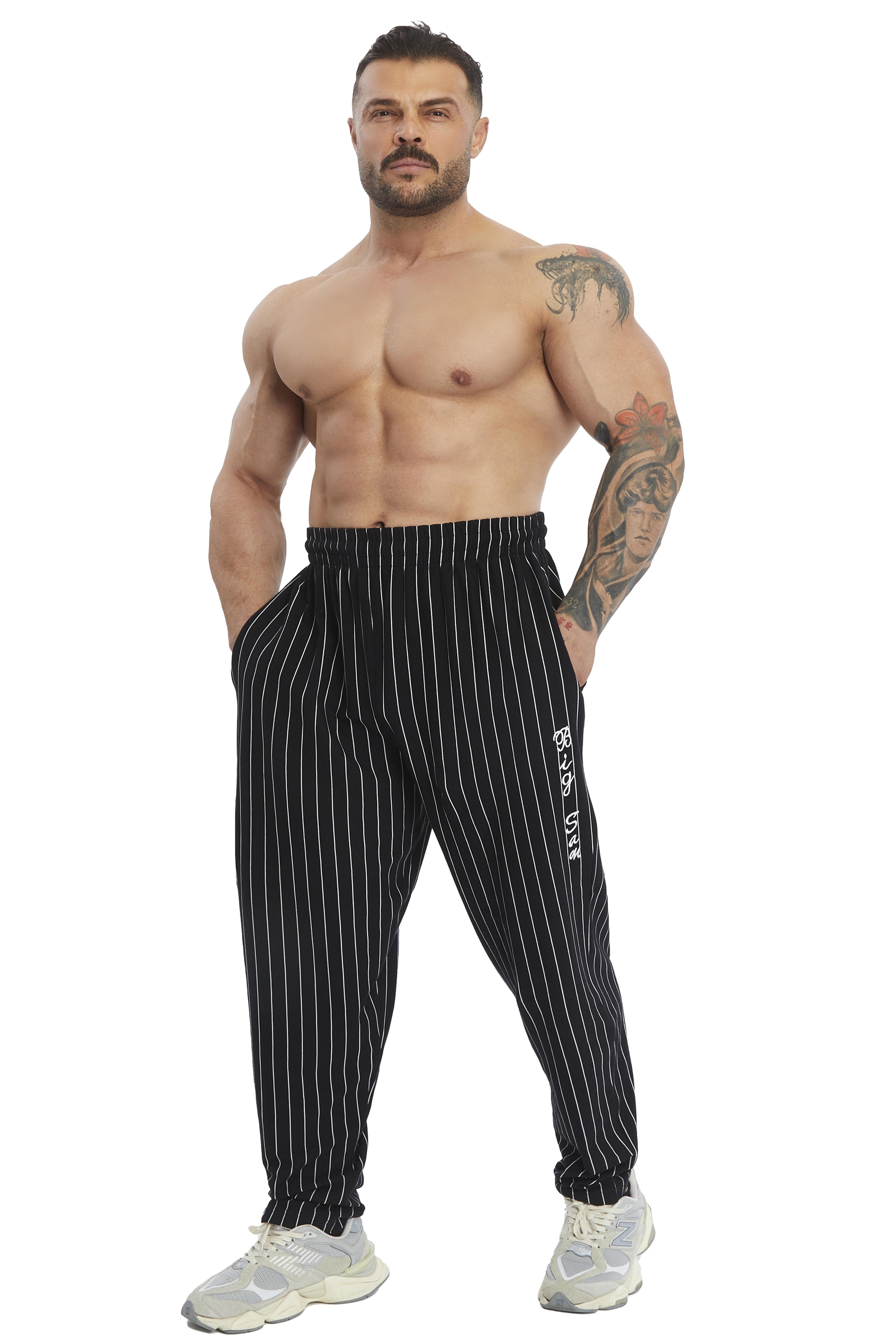 Loose Fit İnce Çizgili Yazlık Eşofman Altı Big Sam PNT1408