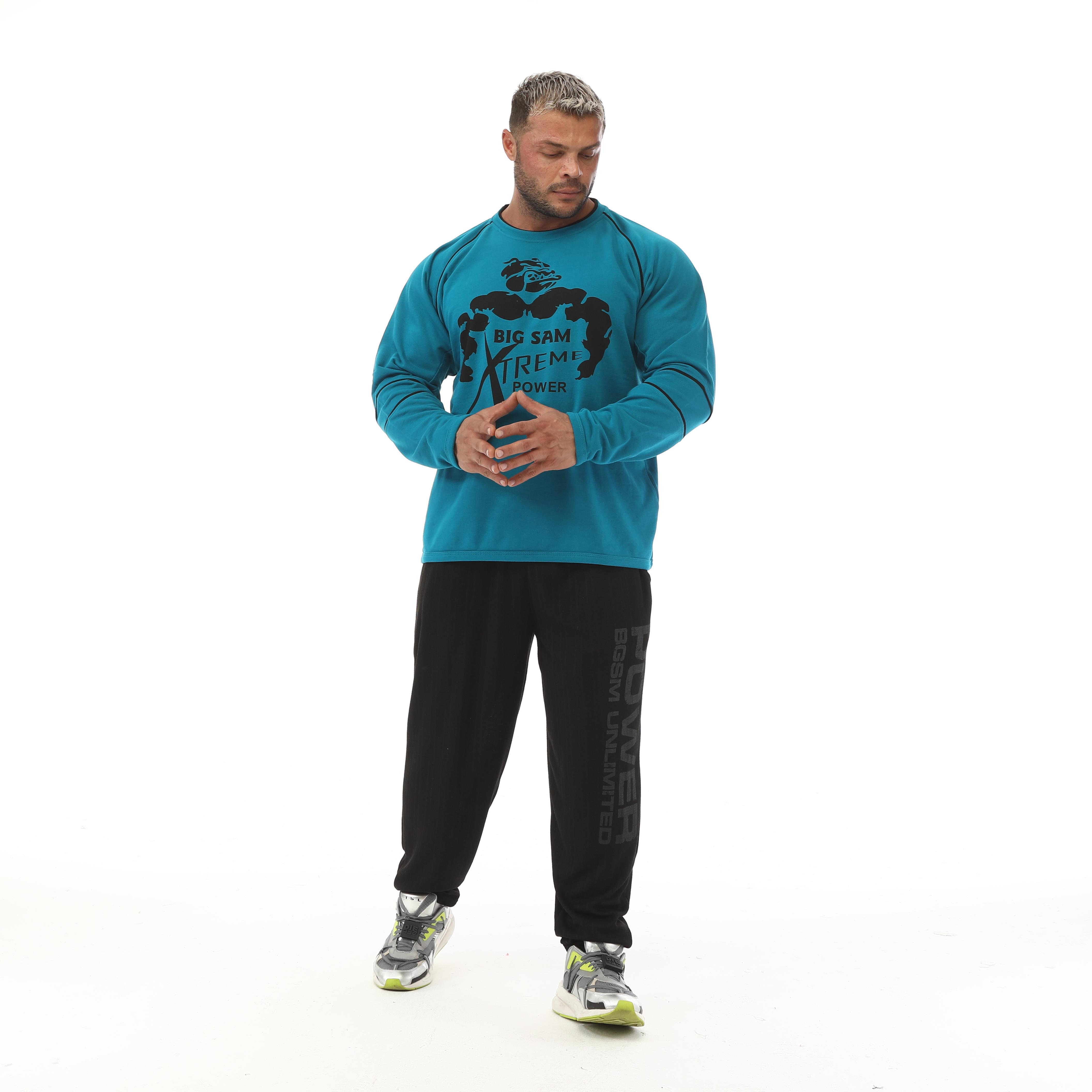Mavi Kışlık Pamuklu Sweatshirt Big Sam 4670