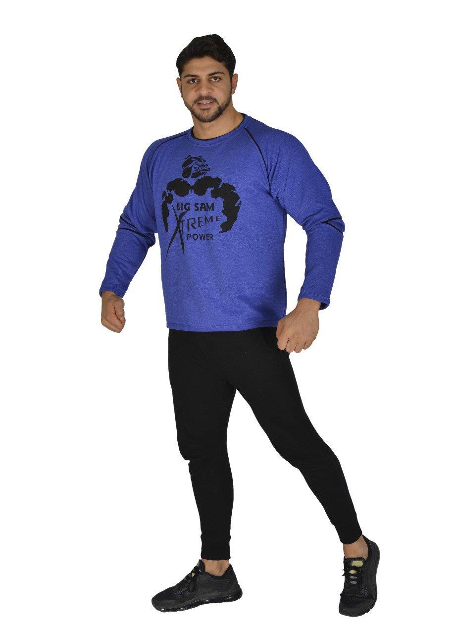 Mavi Pamuklu Kışlık Sweatshirt Big Sam 4672