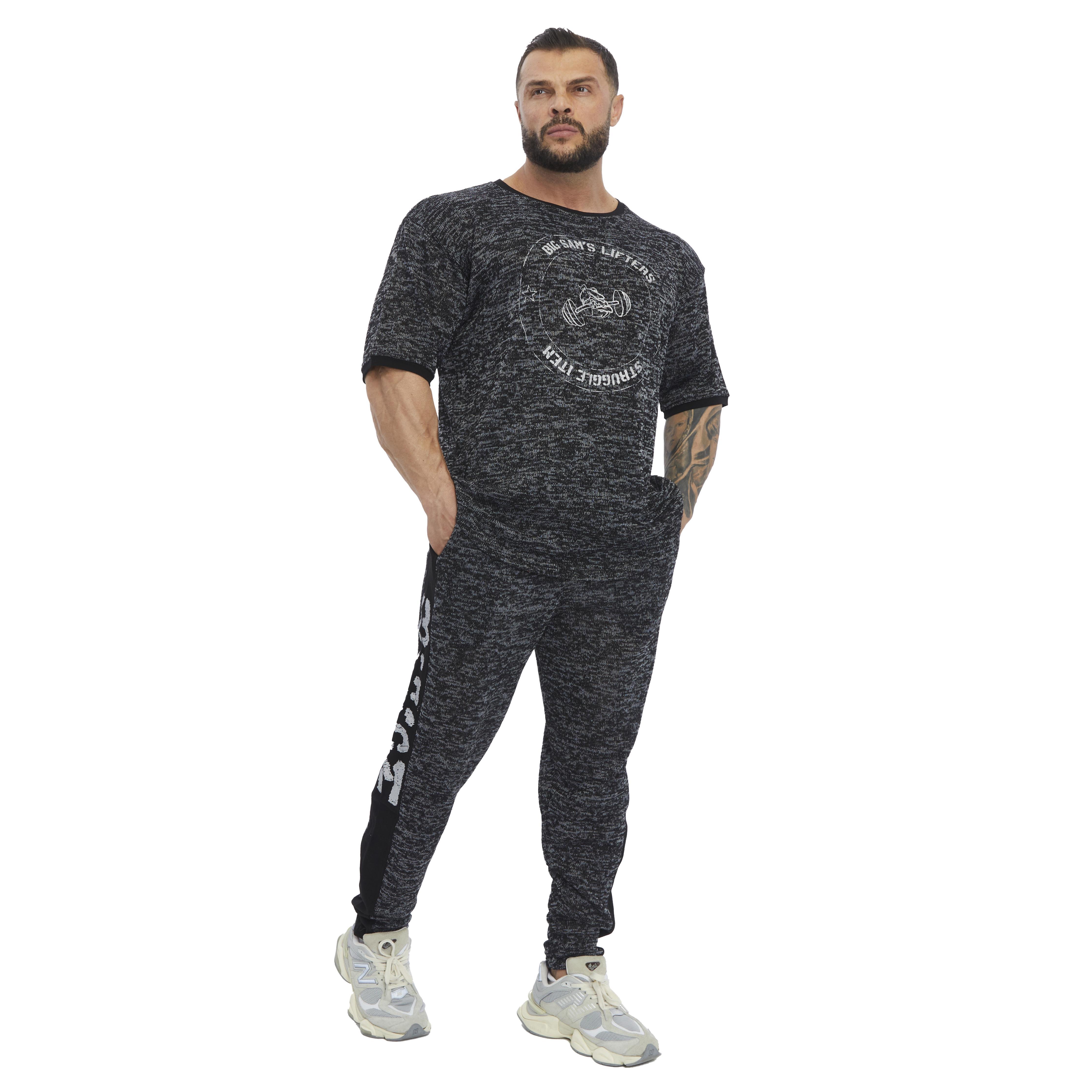 Oversize Antrenman Gym T-shirt Silver Rag Top Big Sam 3321