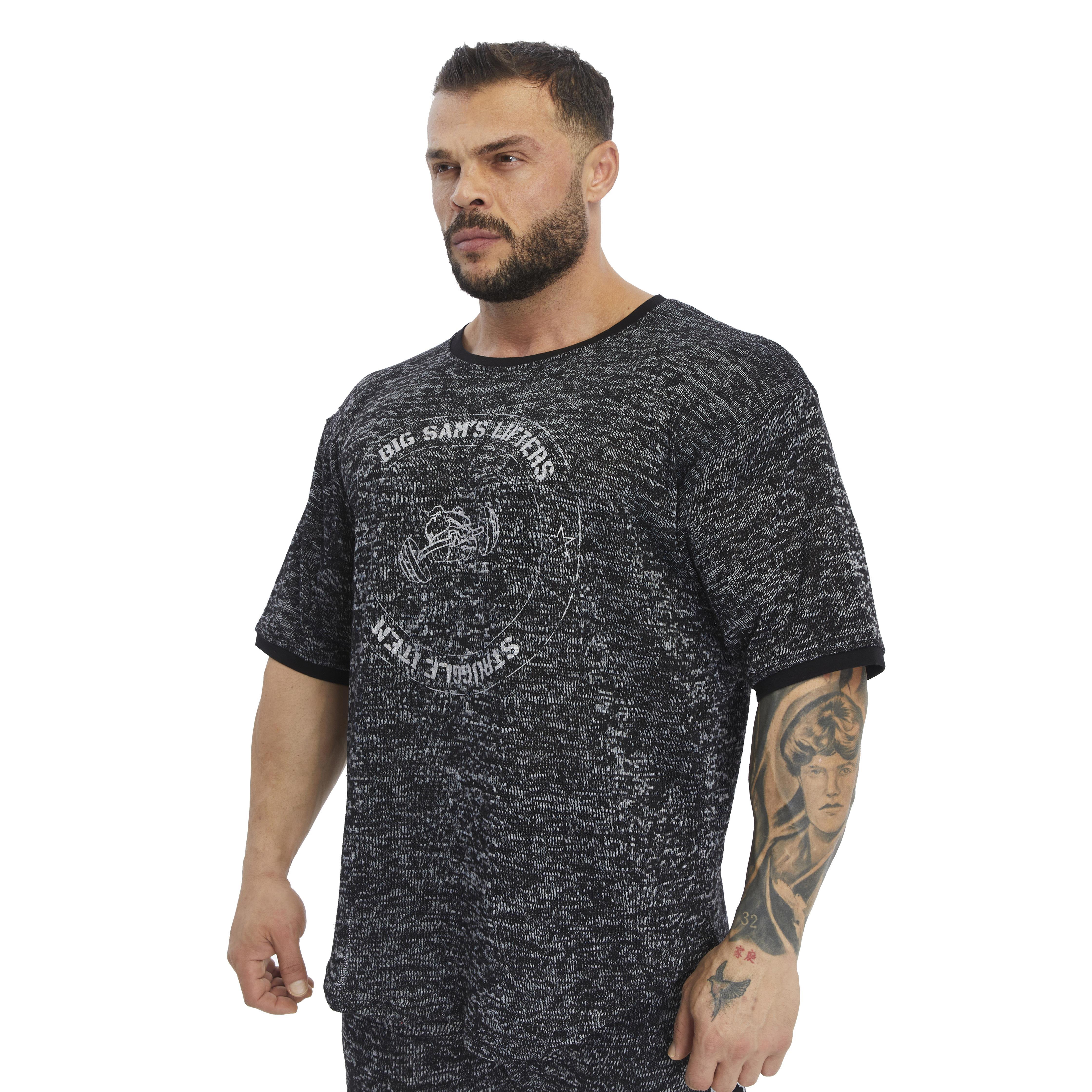 Oversize Antrenman Gym T-shirt Silver Rag Top Big Sam 3321