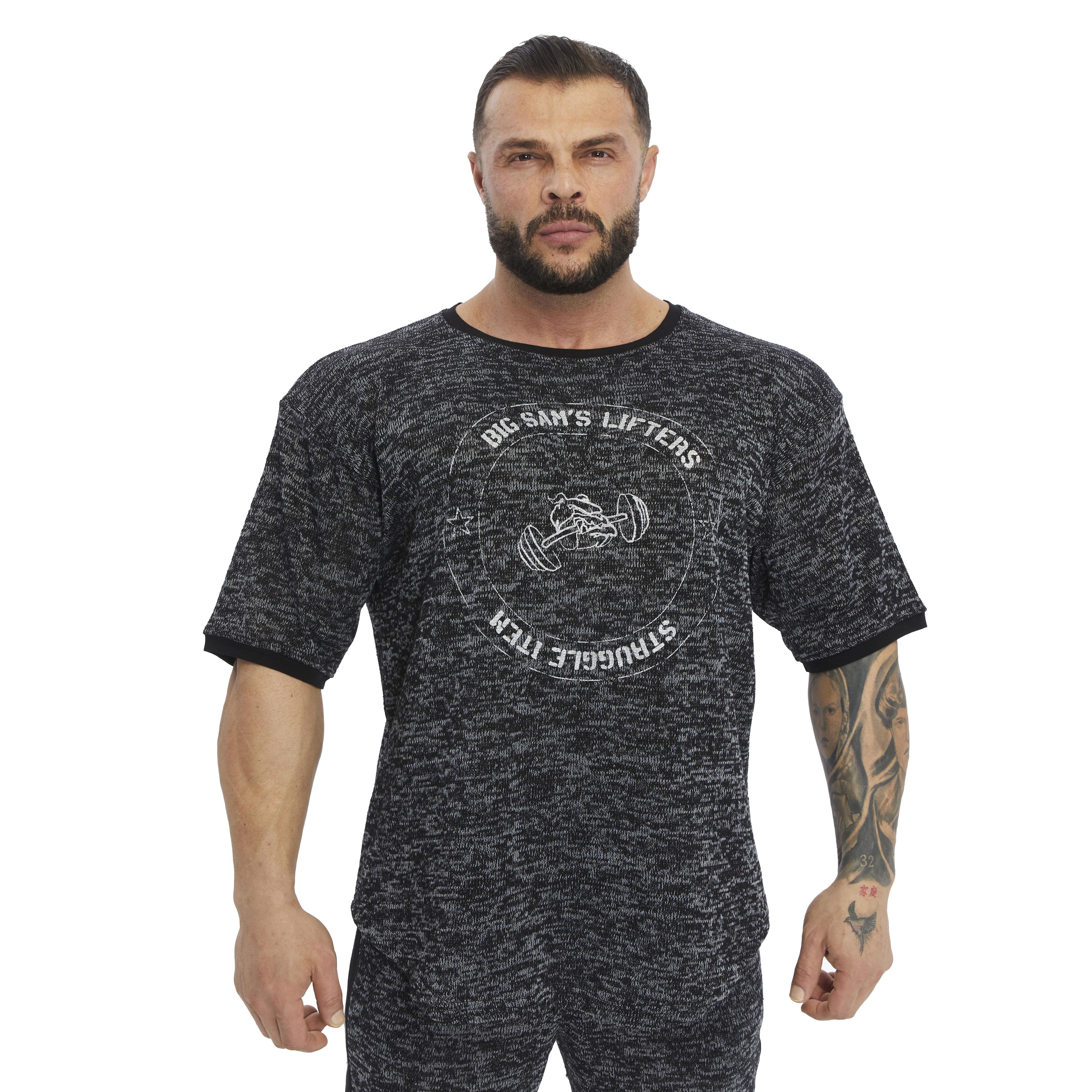 Oversize Antrenman Gym T-shirt Silver Rag Top Big Sam 3321