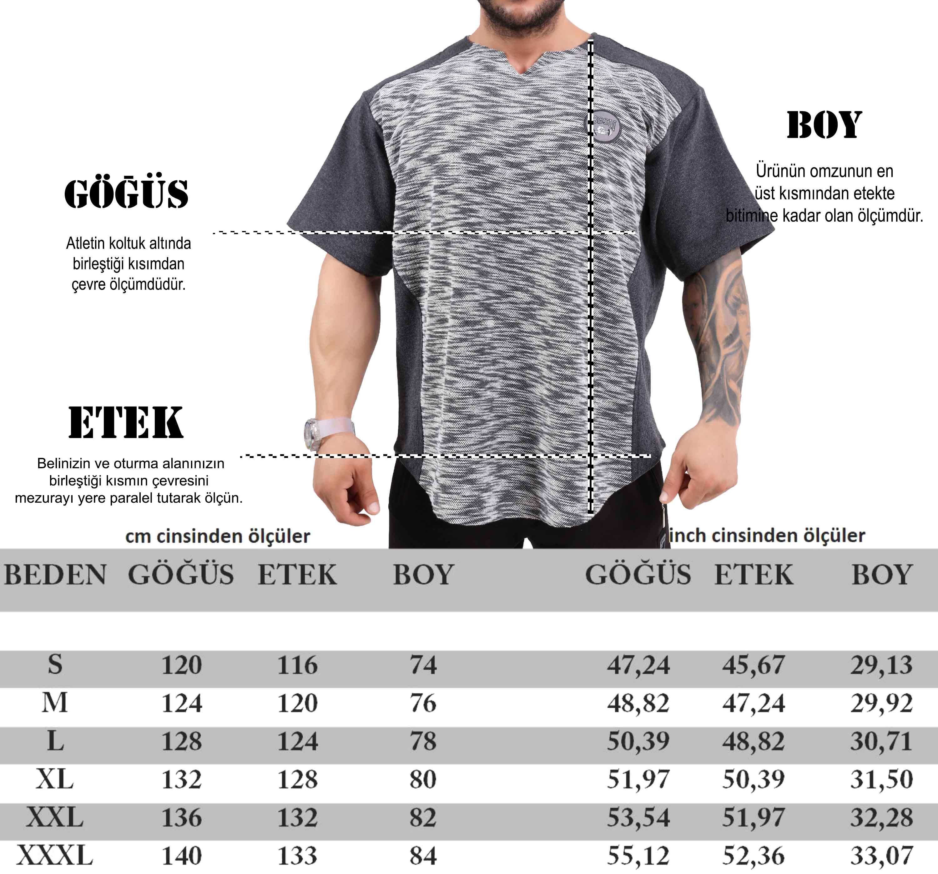 Oversize Antrenman T-shirt Parçalı Rag Top BGSM 3319