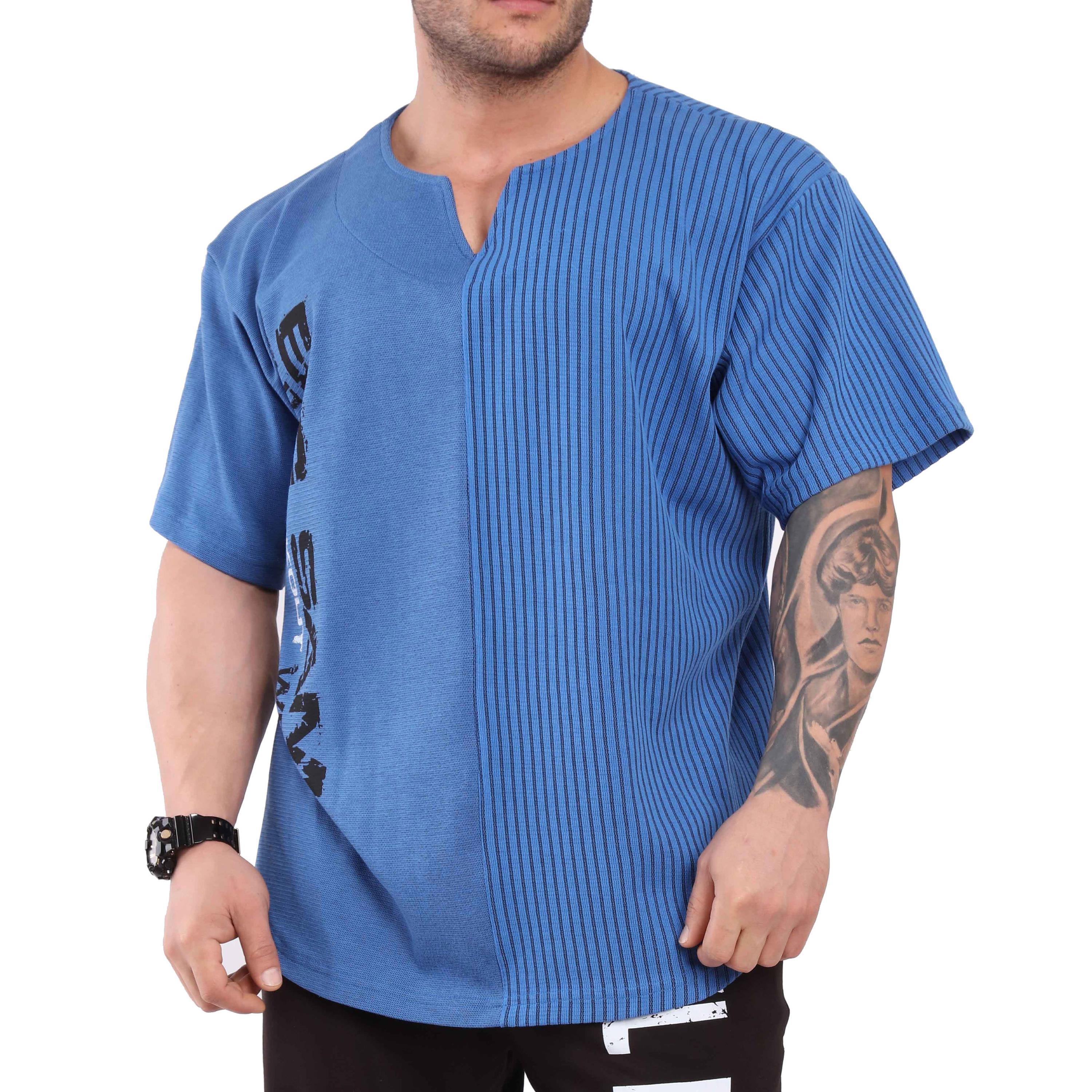 Oversize Antrenman Tişörtü Rahat Kesim Mavi Big Sam 3246