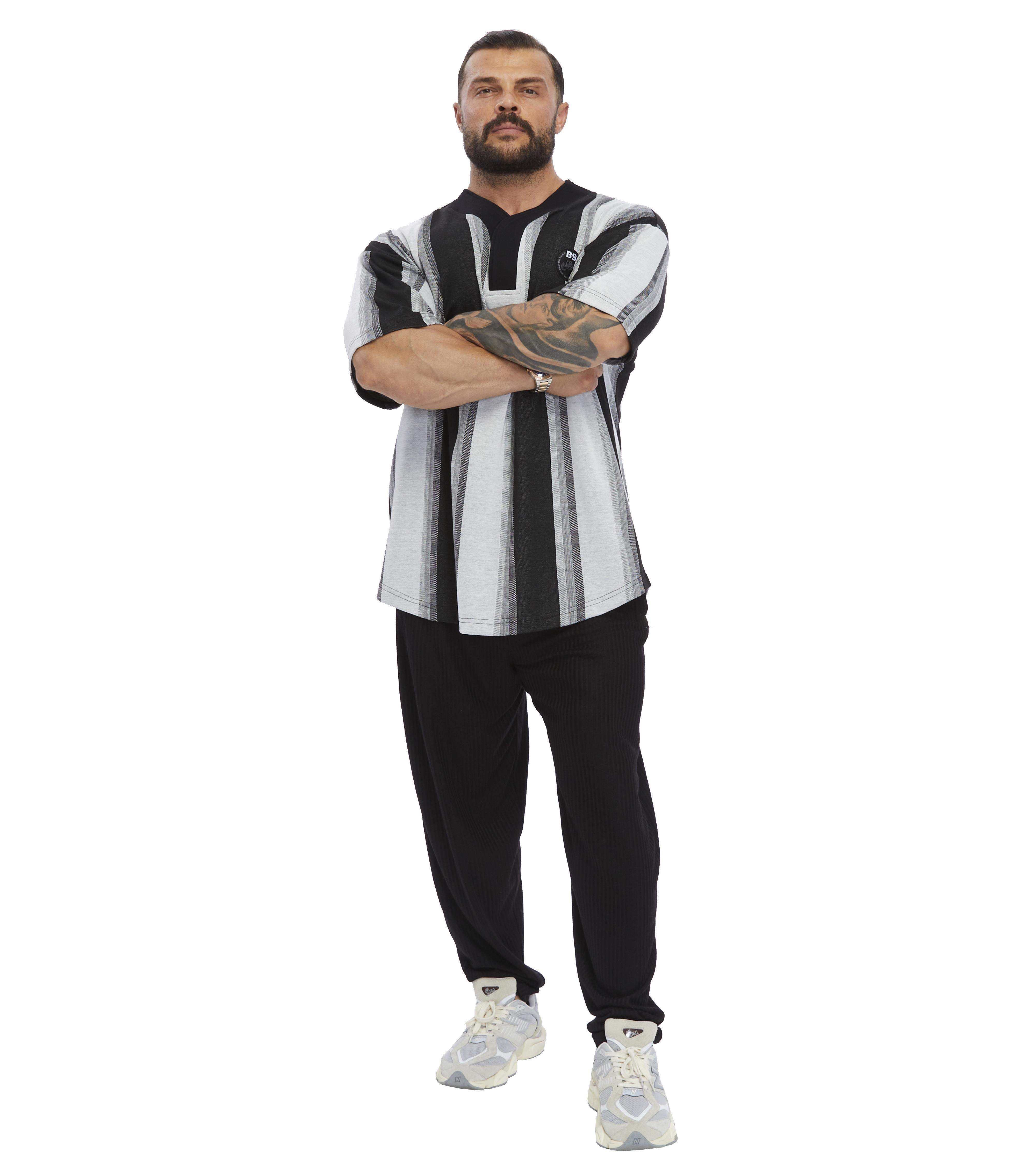 Oversize Çizgili Rag Top T-shirt BGSM 3362