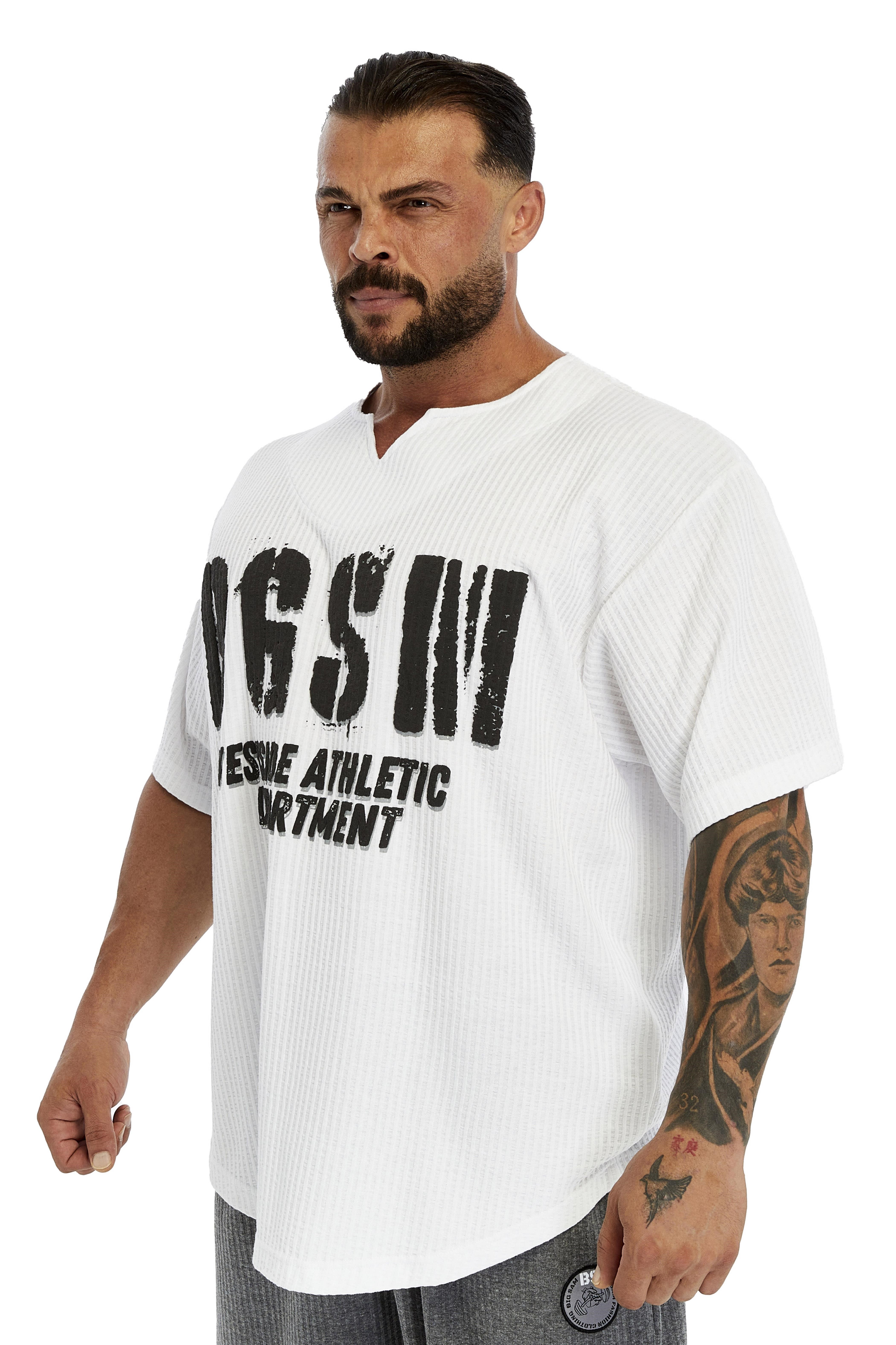 Oversize Dokulu Pamuk T-shirt BGSM 3383
