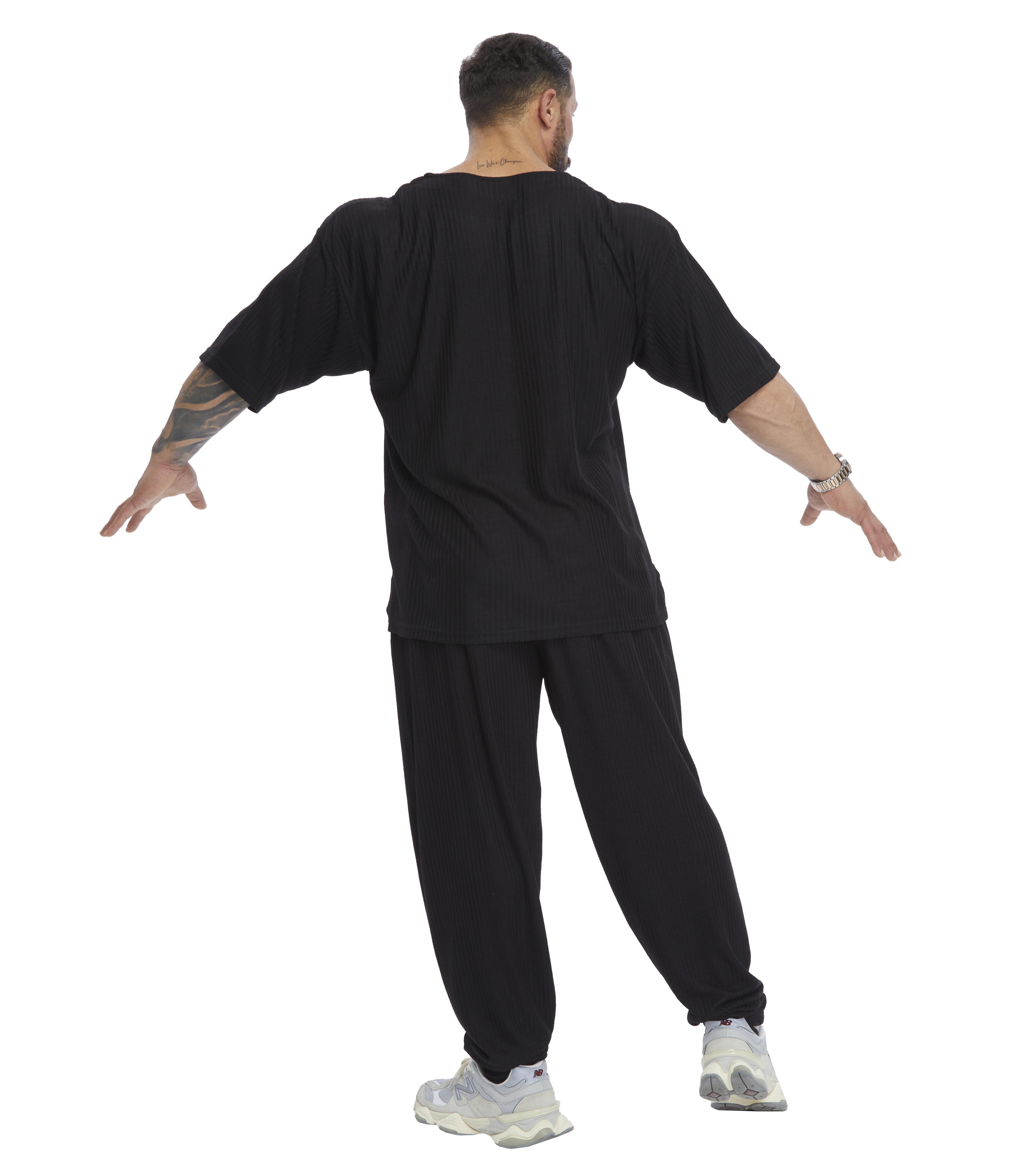Oversize Erkek Antrenman Günlük T-shirt Siyah Big Sam 3273