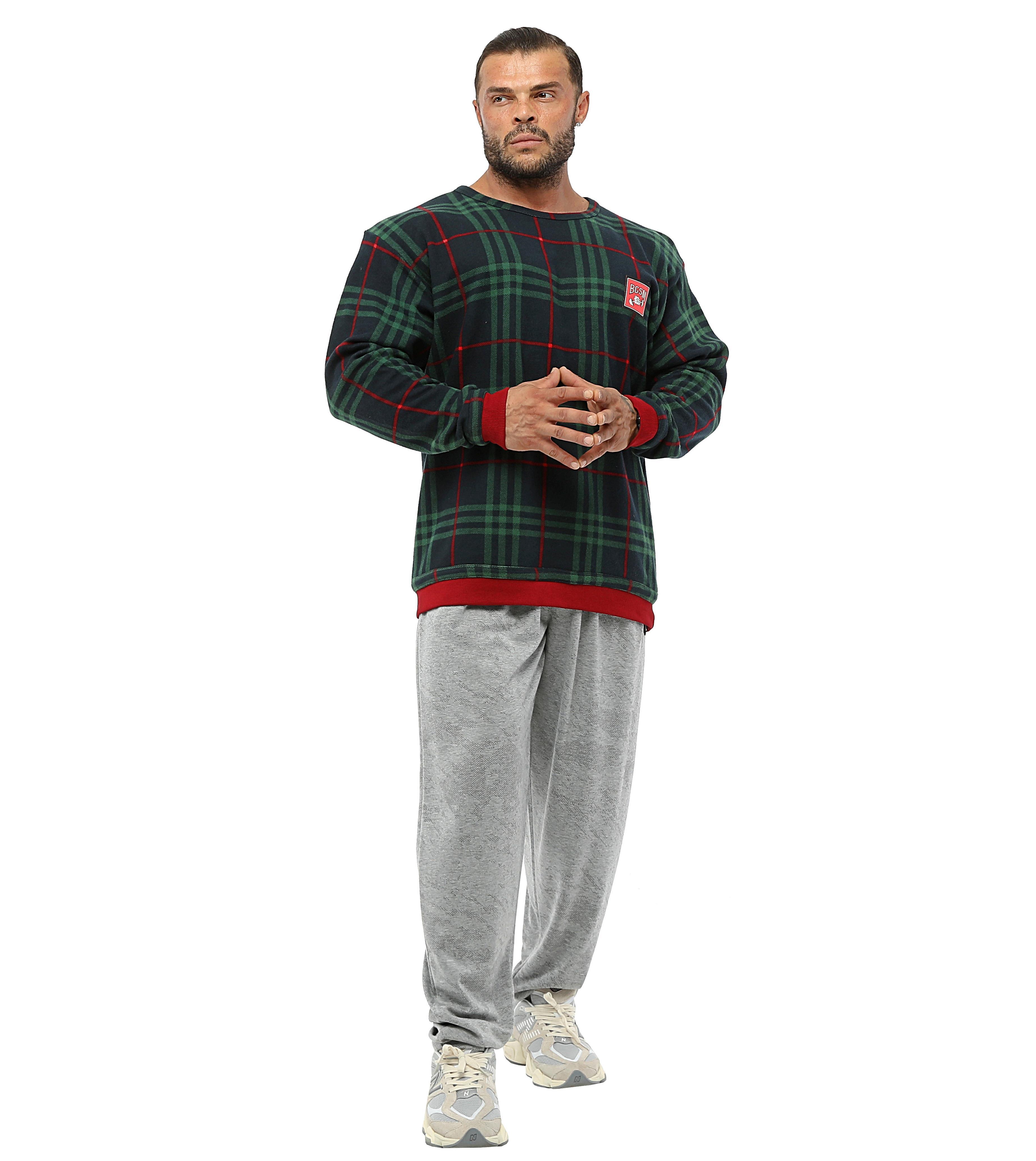 Oversize Kışlık Oduncu Sweatshirt Big Sam 4706