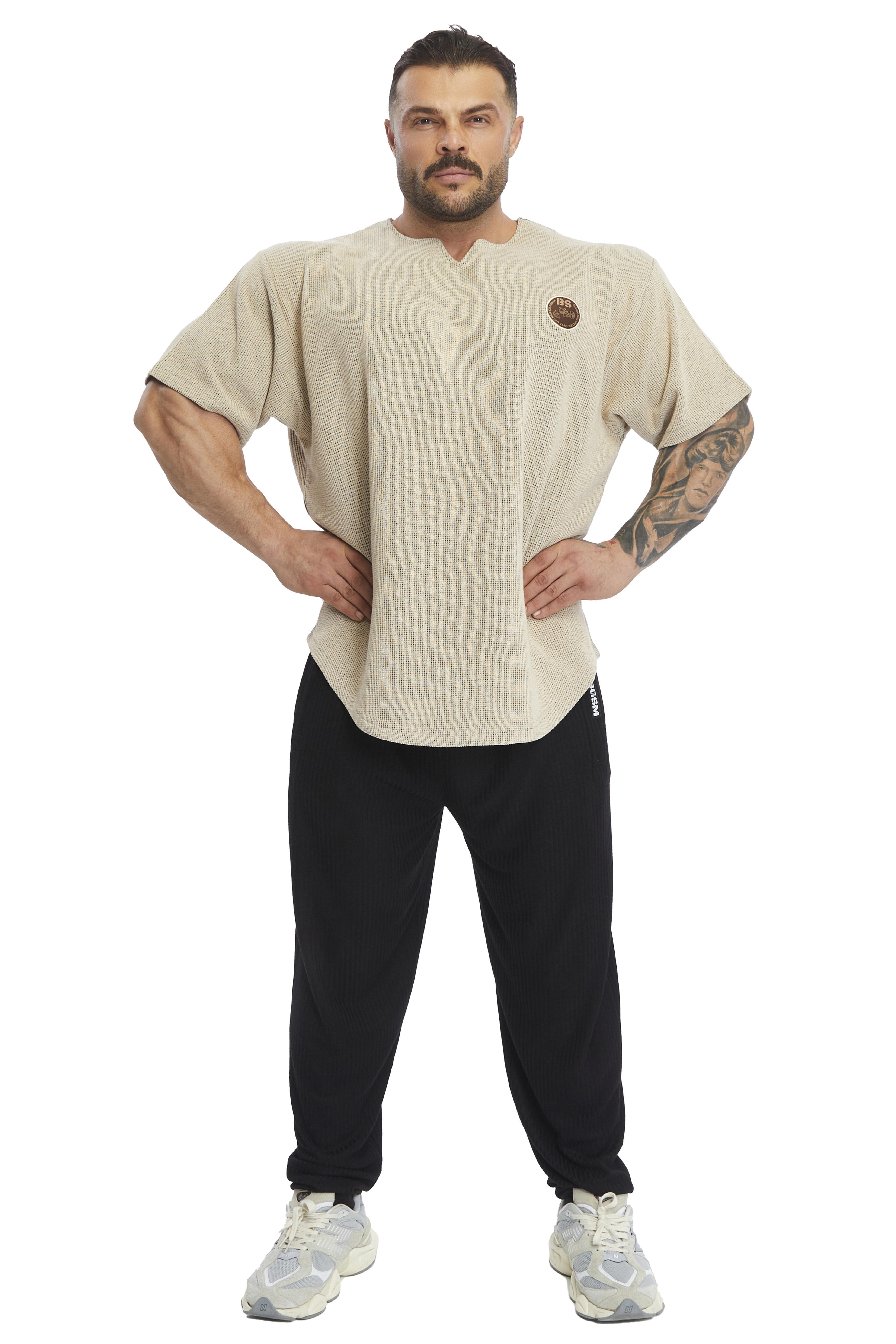 Oversize Latte T-shirt V Detay Rag Top BGSM 3369