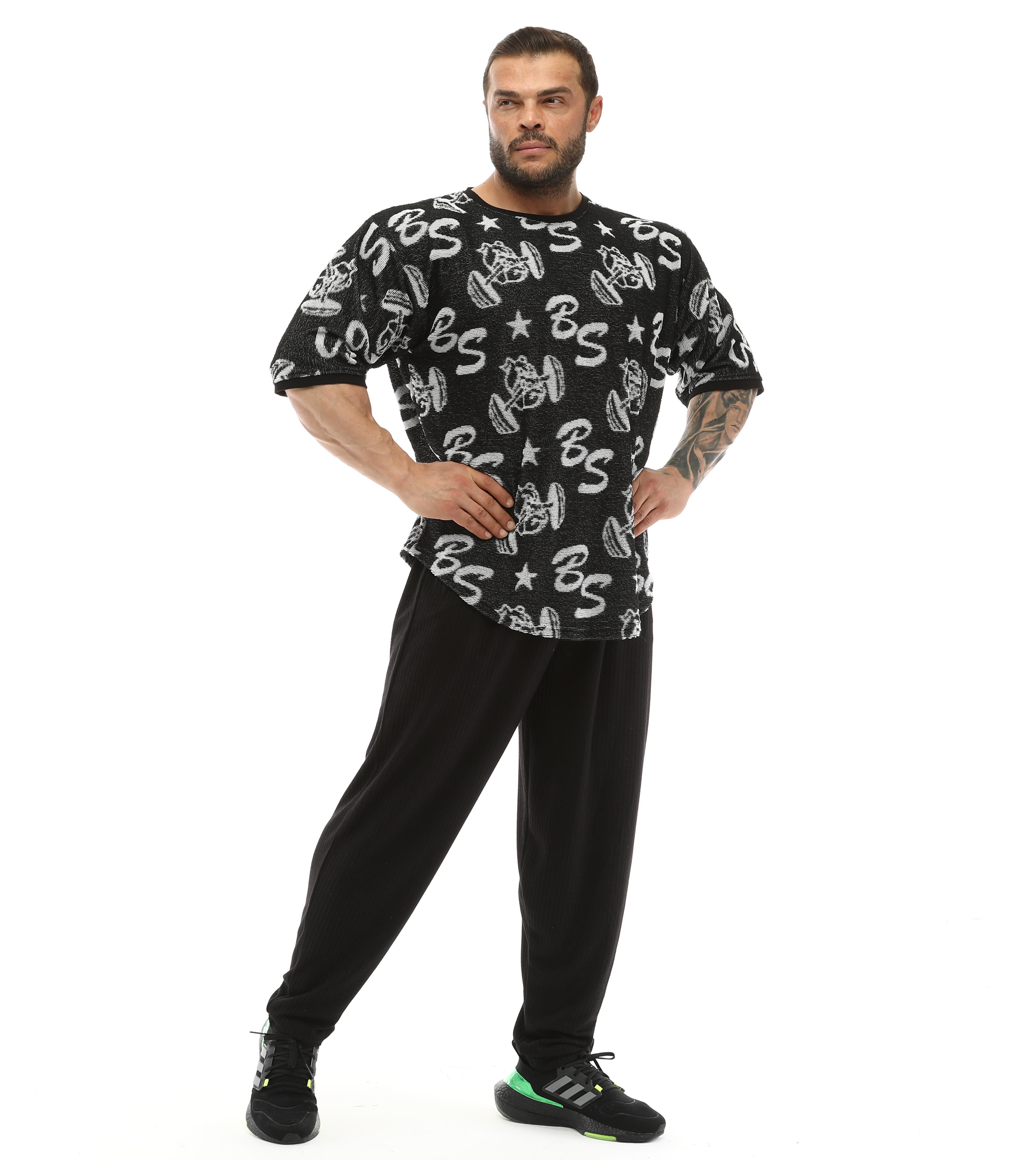 Oversize Logolu Havlu T-shirt Antrenman Üstü BGSM 3316