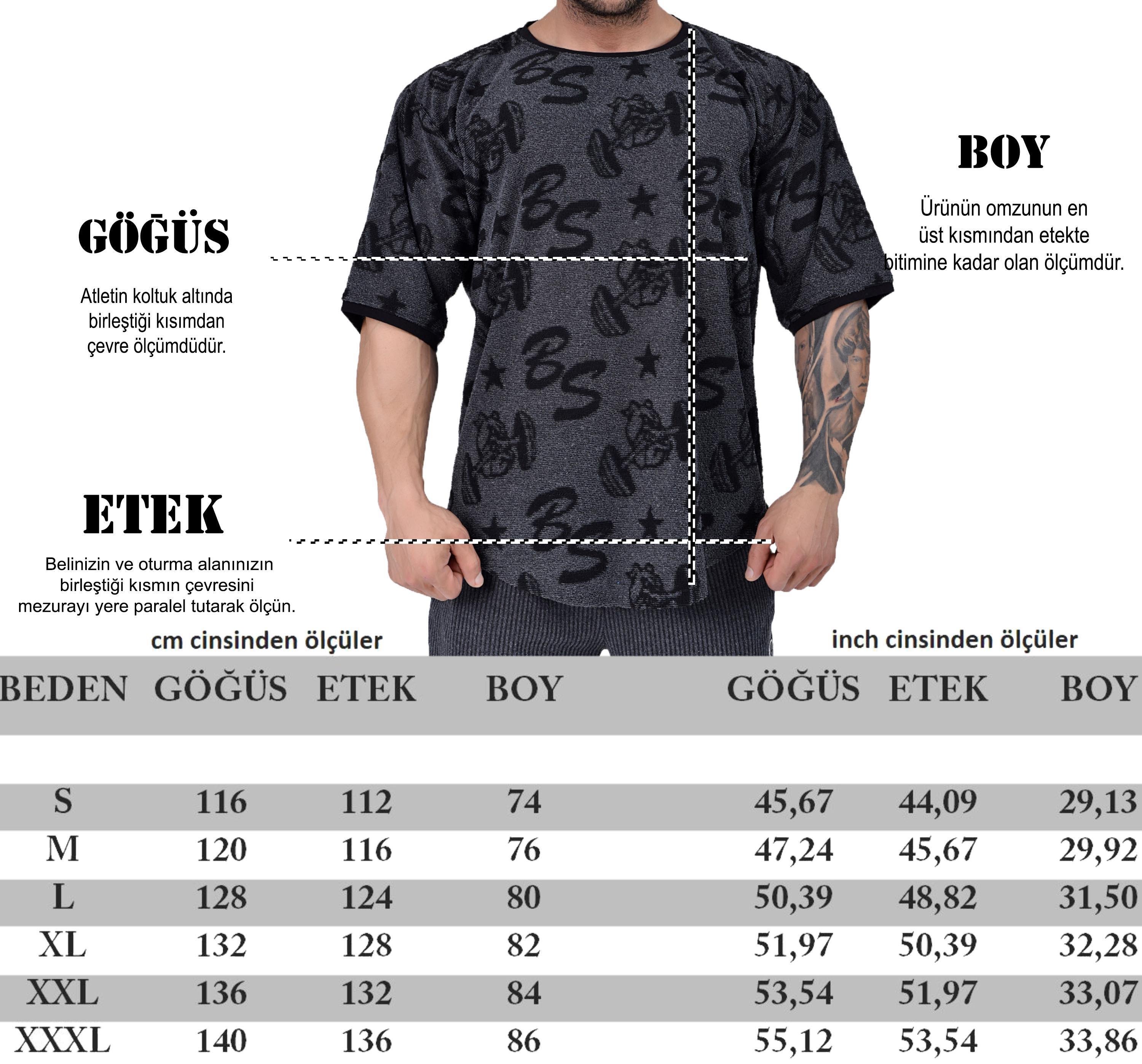 Oversize Logolu Havlu T-shirt Antrenman Üstü BGSM 3316