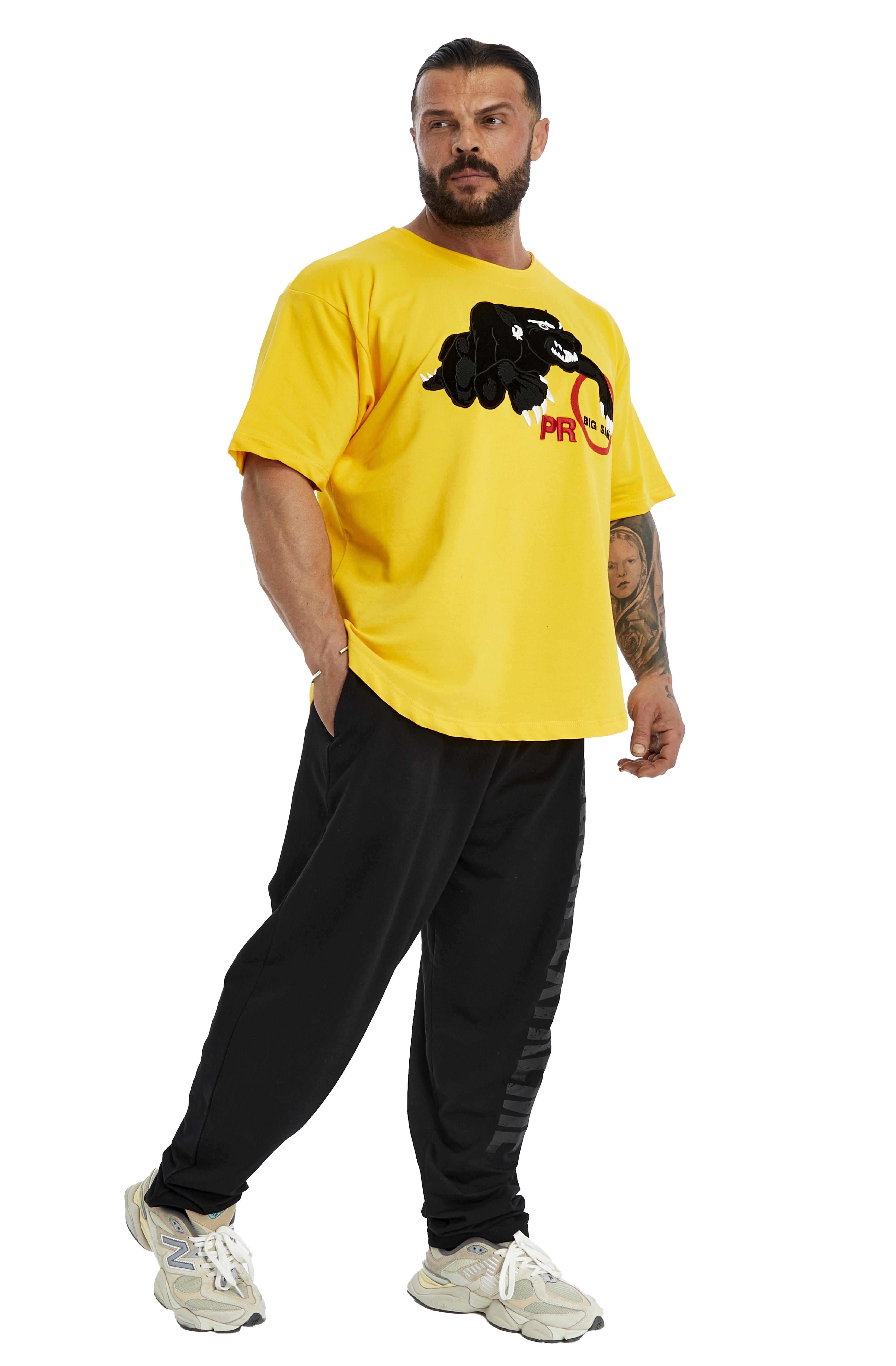 Oversize, Nakışlı Pamuk T-shirt Gym Rag Top Big Sam 3380