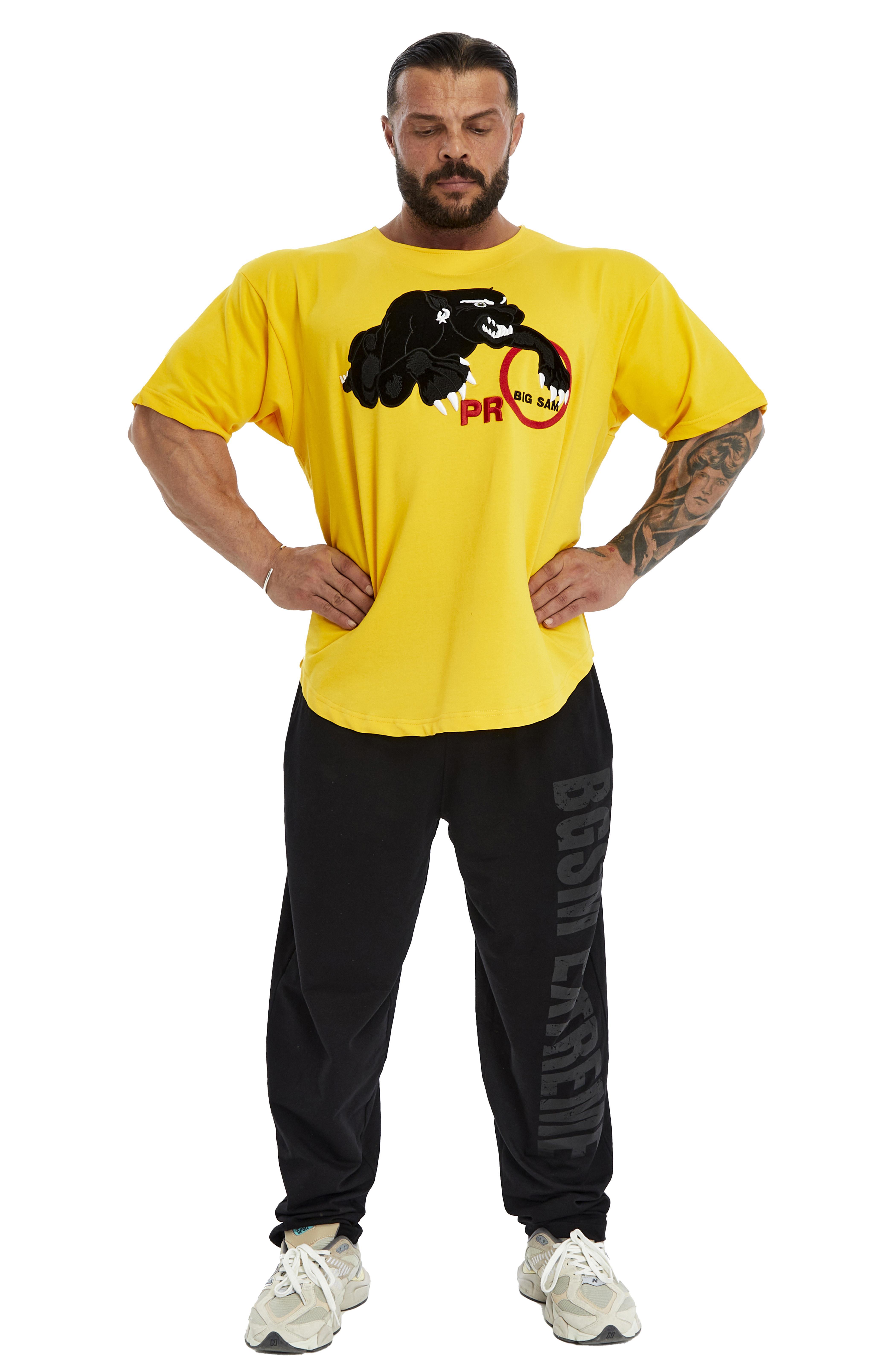 Oversize, Nakışlı Pamuk T-shirt Gym Rag Top Big Sam 3380