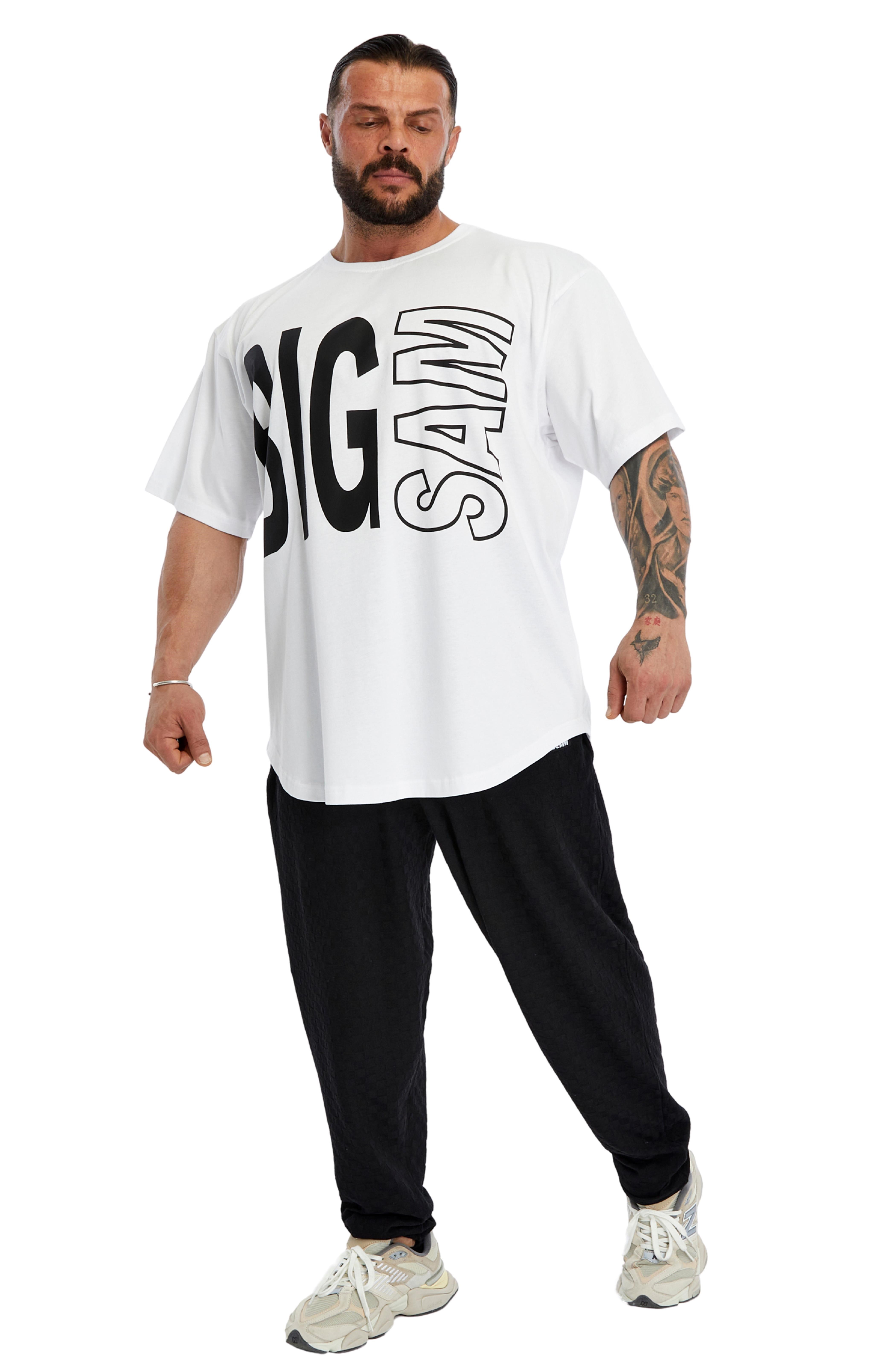 Oversize Pamuk T-shirt Gym Rag Top Big Sam 3382