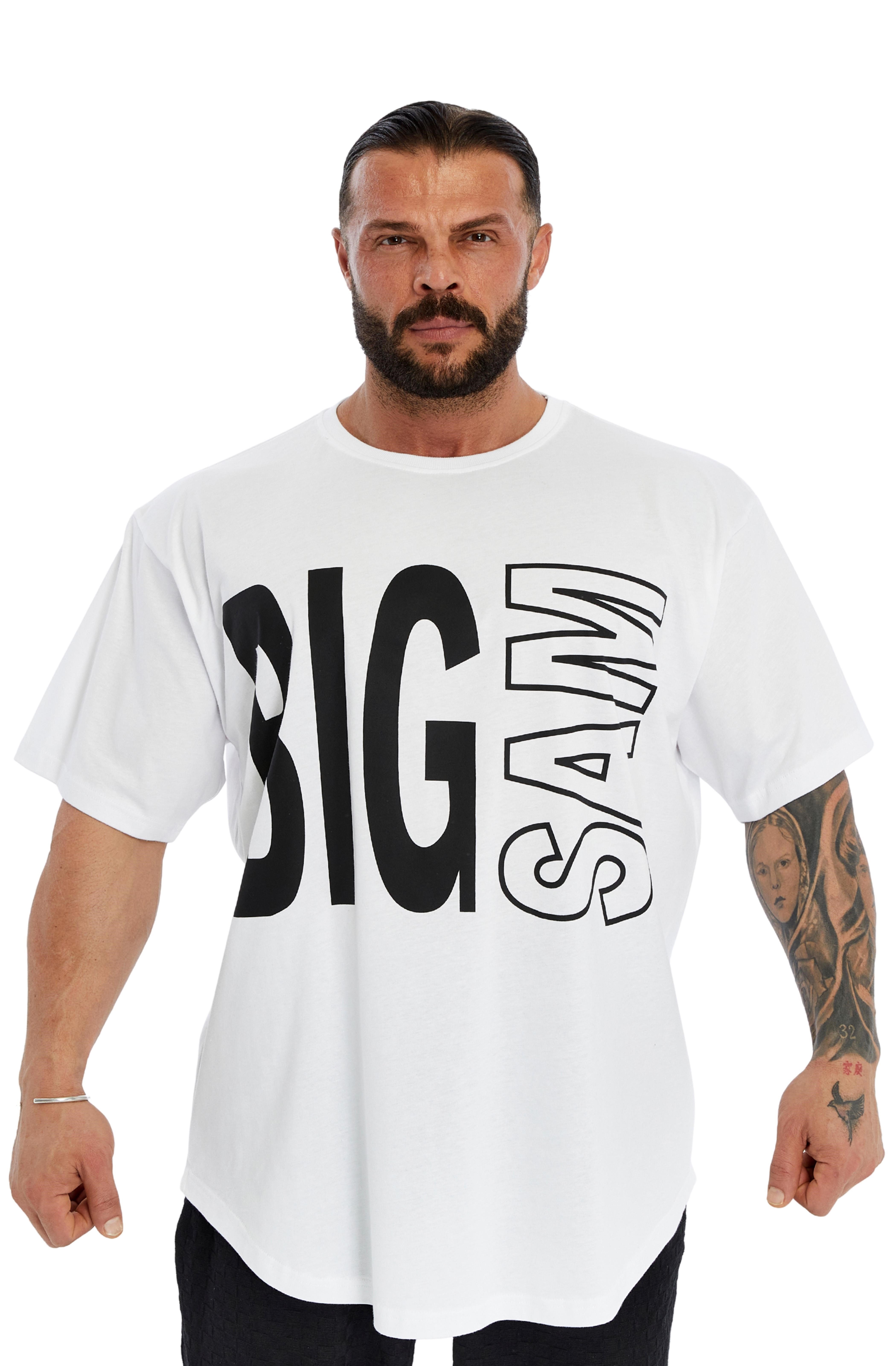Oversize Pamuk T-shirt Gym Rag Top Big Sam 3382