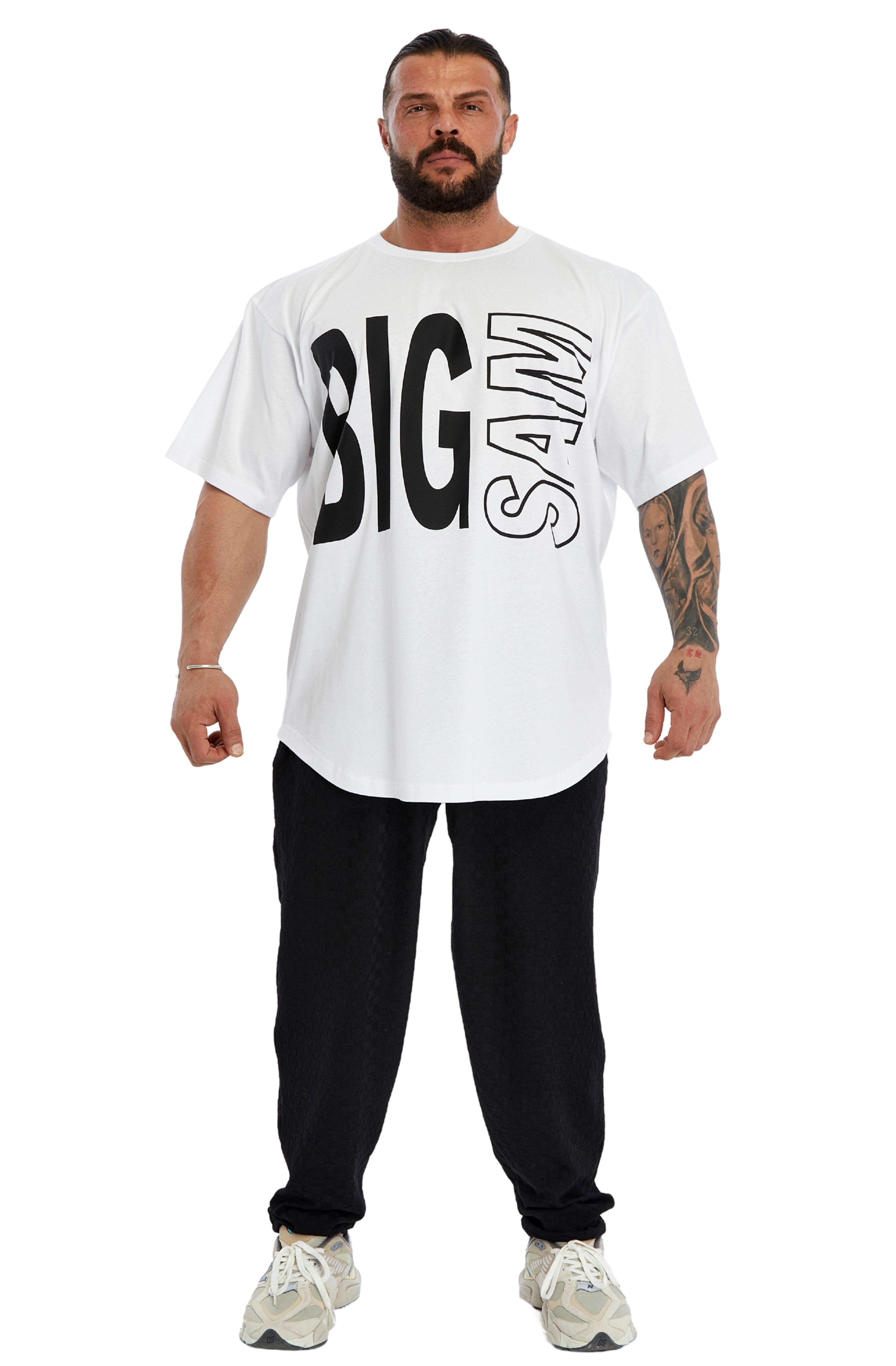 Oversize Pamuk T-shirt Gym Rag Top Big Sam 3382