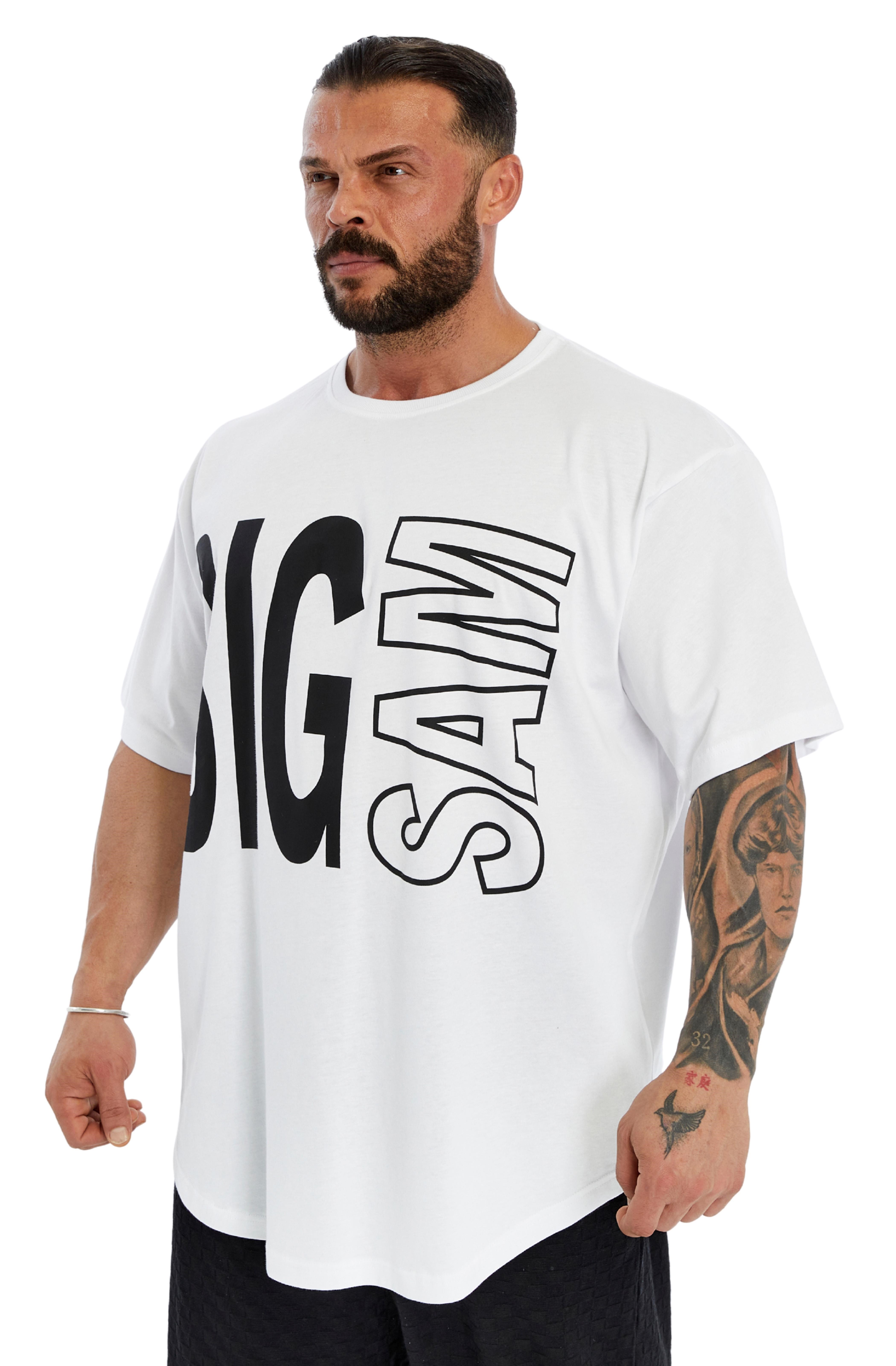 Oversize Pamuk T-shirt Gym Rag Top Big Sam 3382
