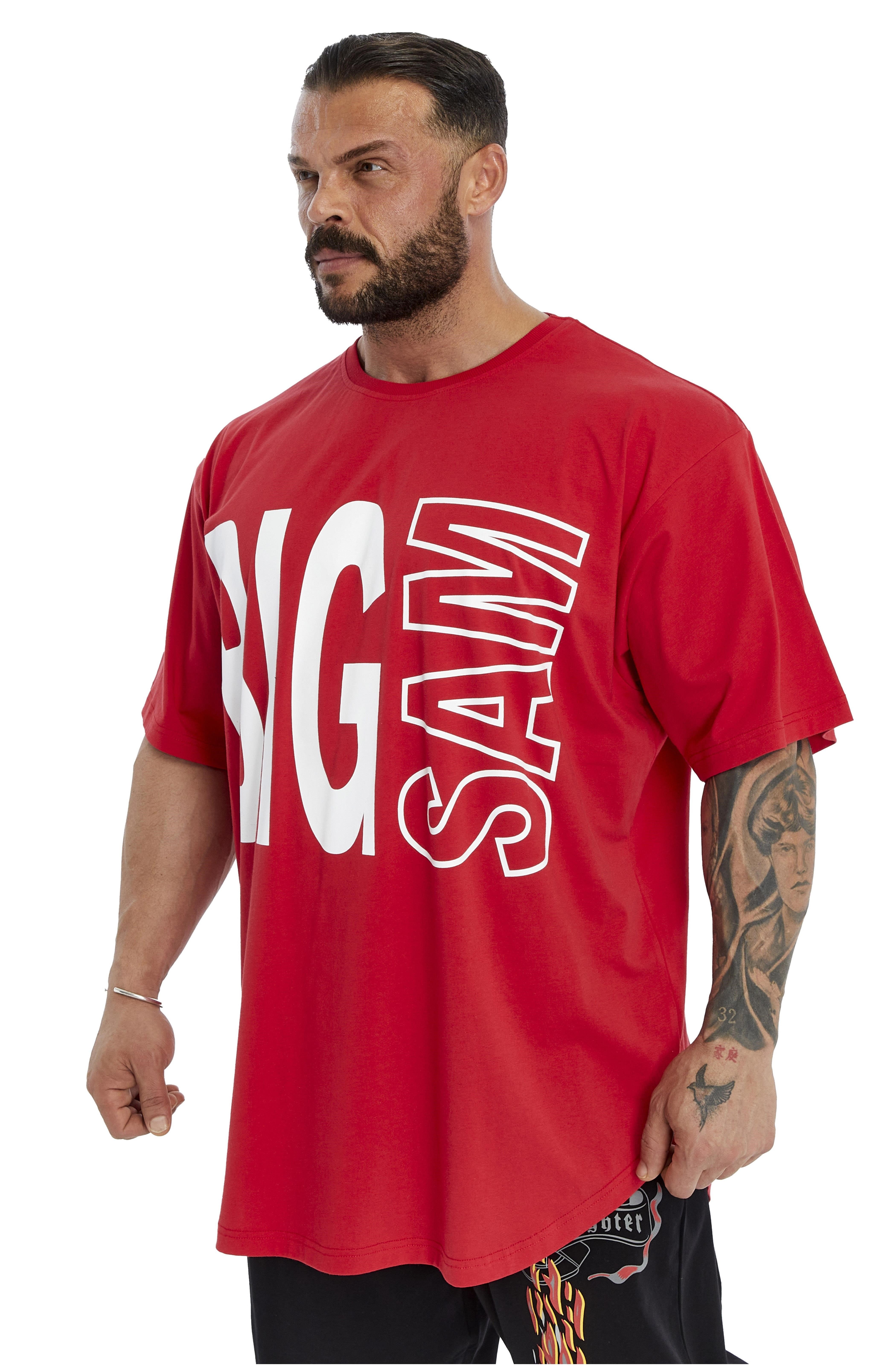 Oversize Pamuk T-shirt Gym Rag Top Big Sam 3382
