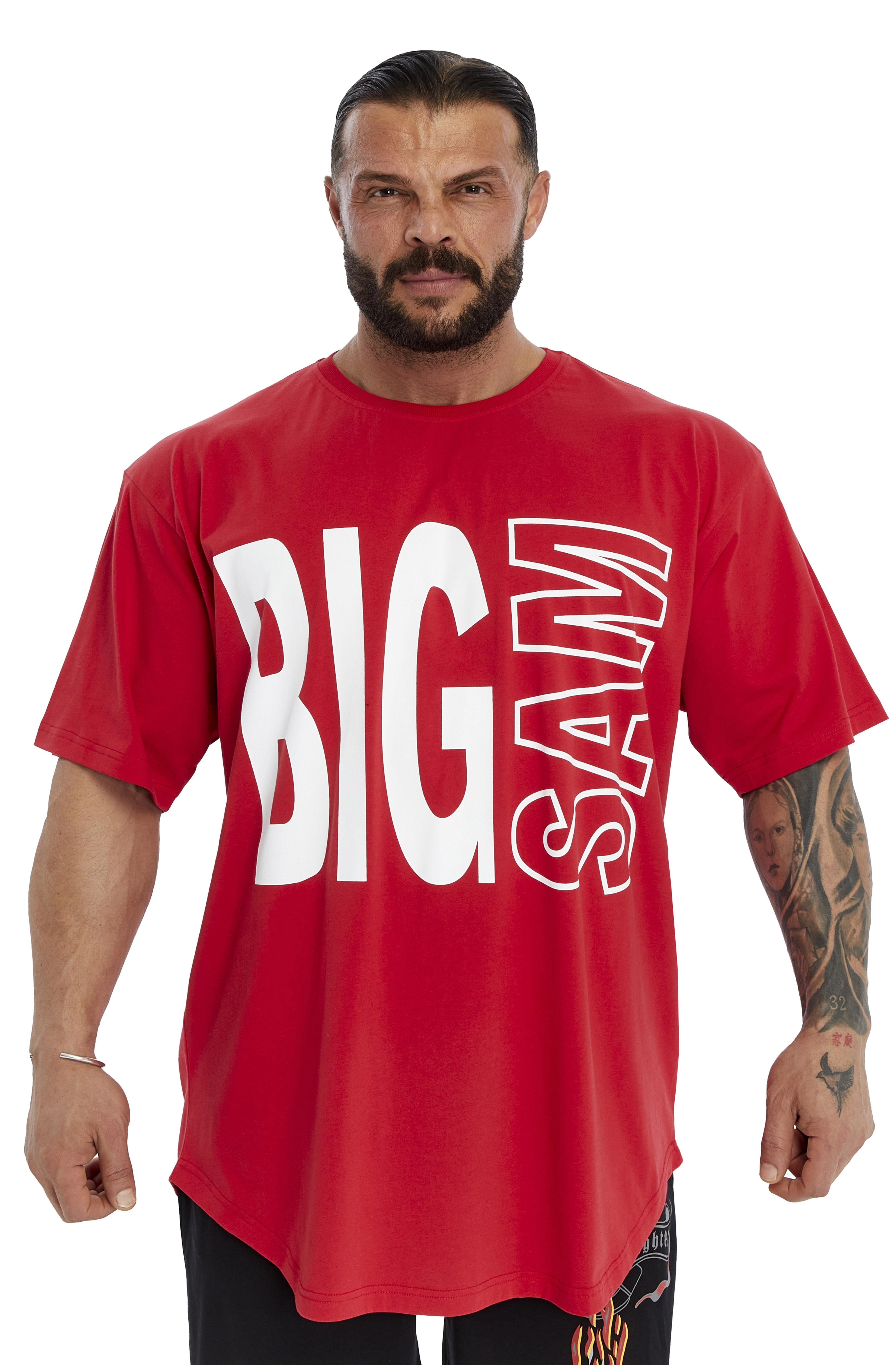 Oversize Pamuk T-shirt Gym Rag Top Big Sam 3382