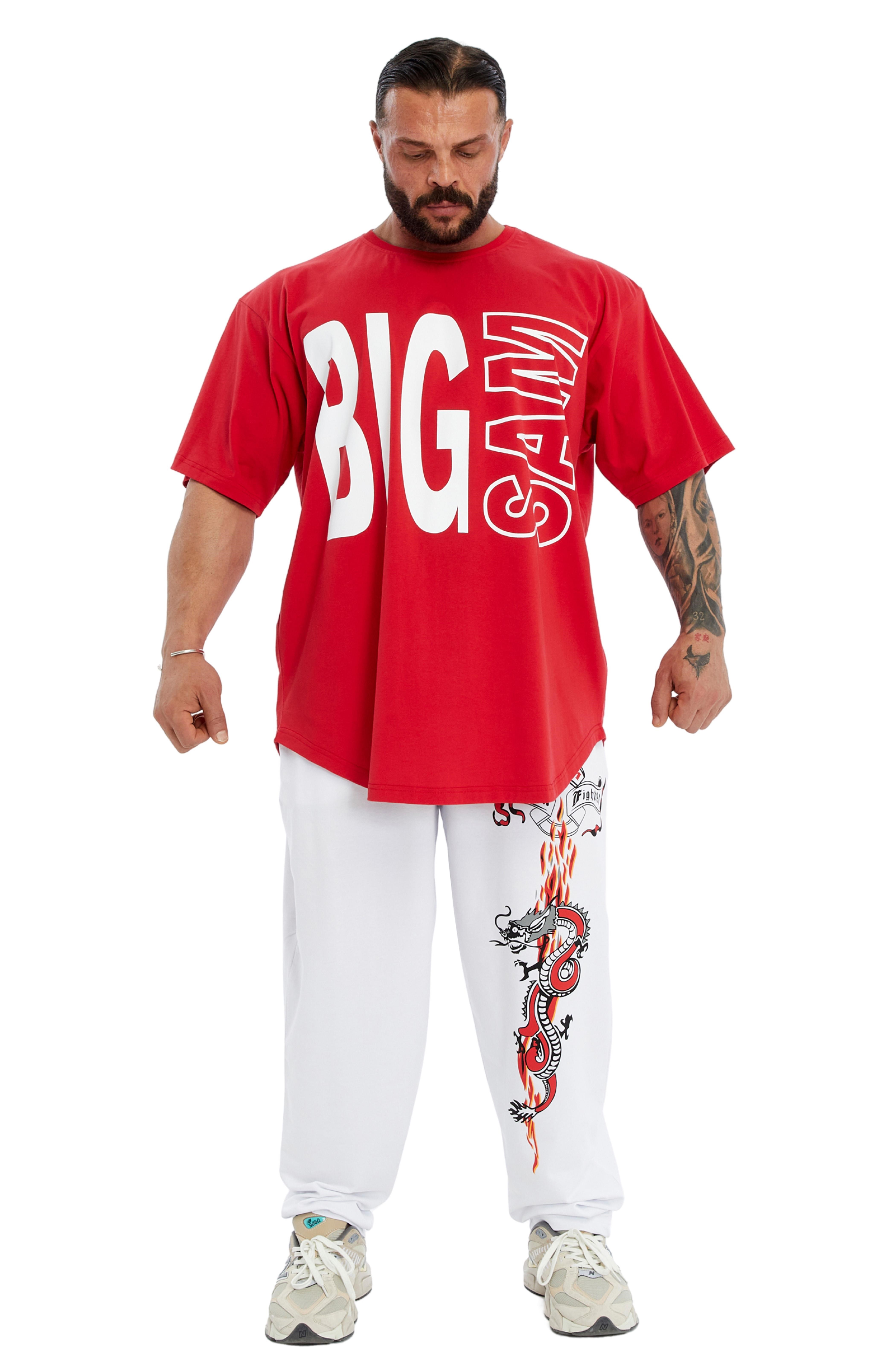 Oversize Pamuk T-shirt Gym Rag Top Big Sam 3382