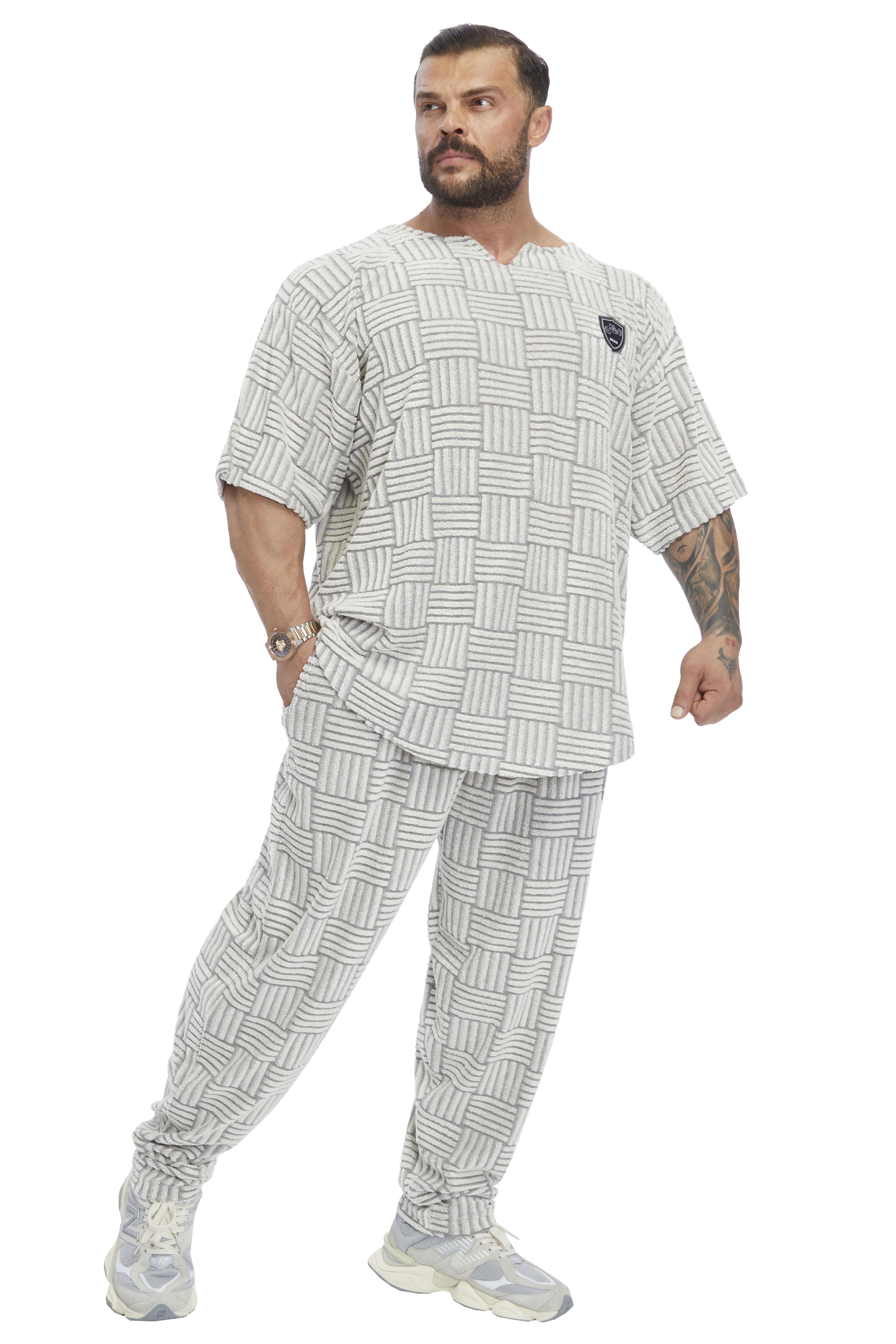 Oversize Rag Top Örgü Dokulu Pamuklu Geniş Kesim Tişört Big Sam 3361