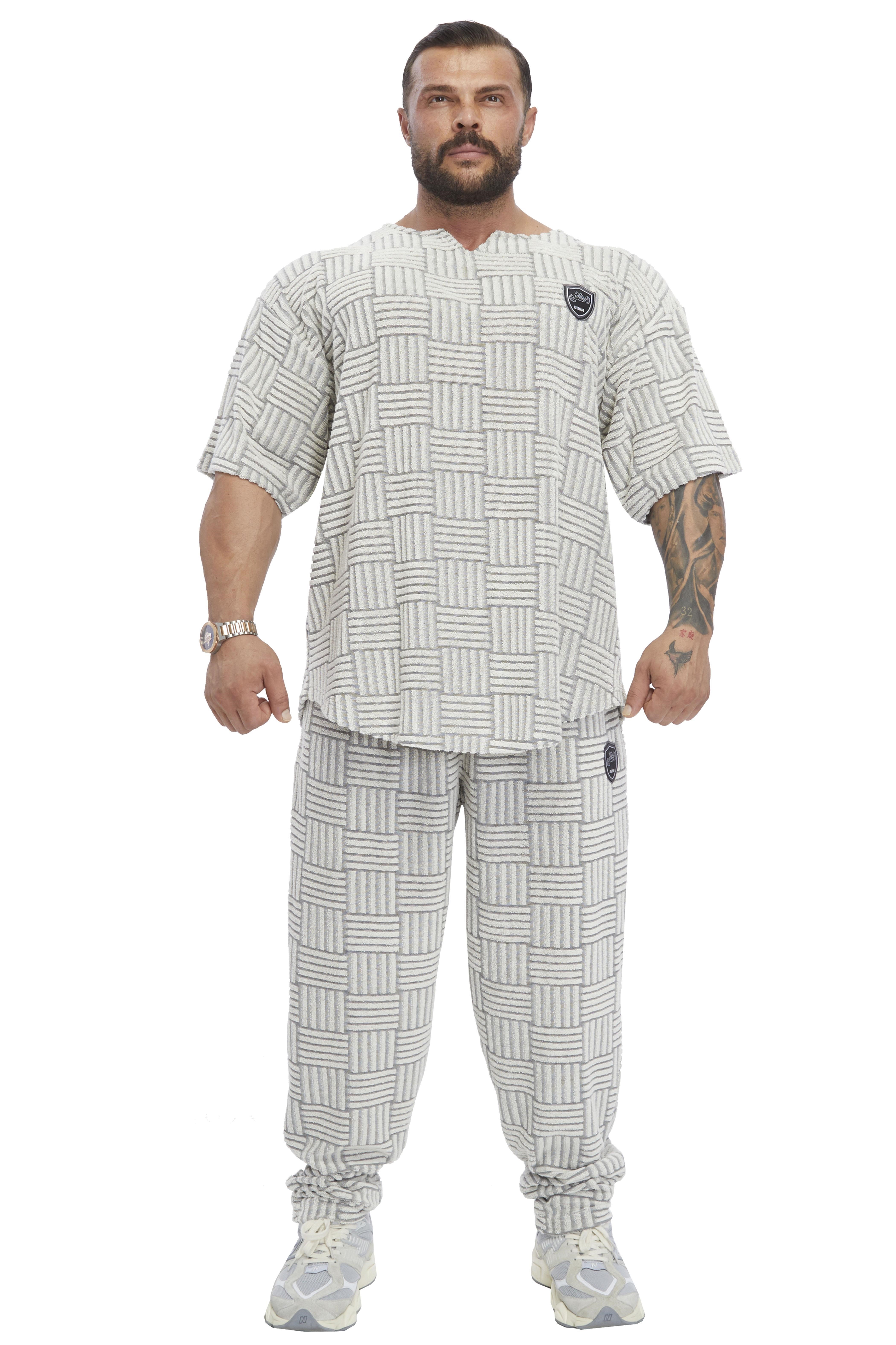 Oversize Rag Top Örgü Dokulu Pamuklu Geniş Kesim Tişört Big Sam 3361