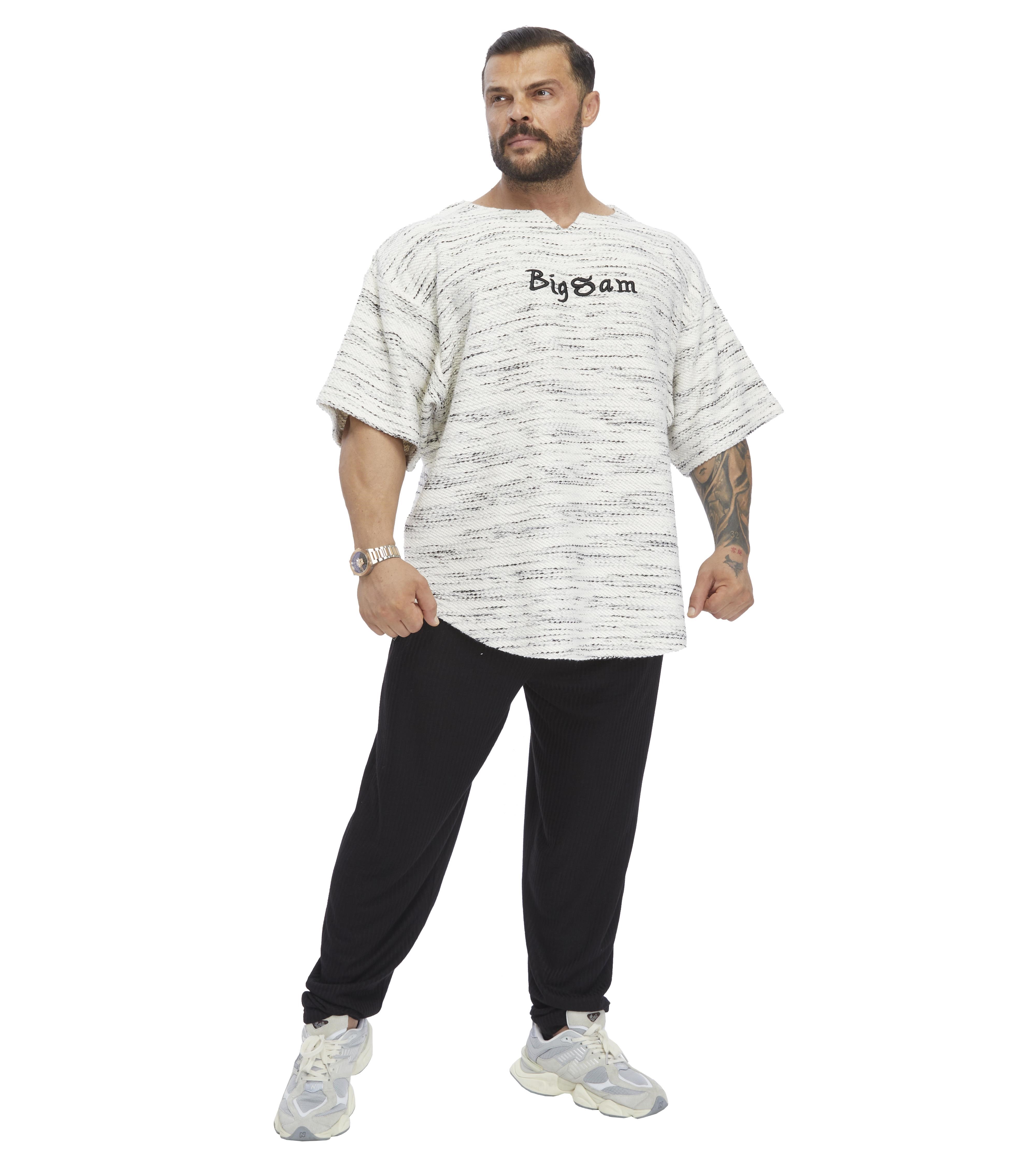 Oversize Rag Top Örgü Dokulu Pamuklu Geniş Kesim Tişört Big Sam 3360