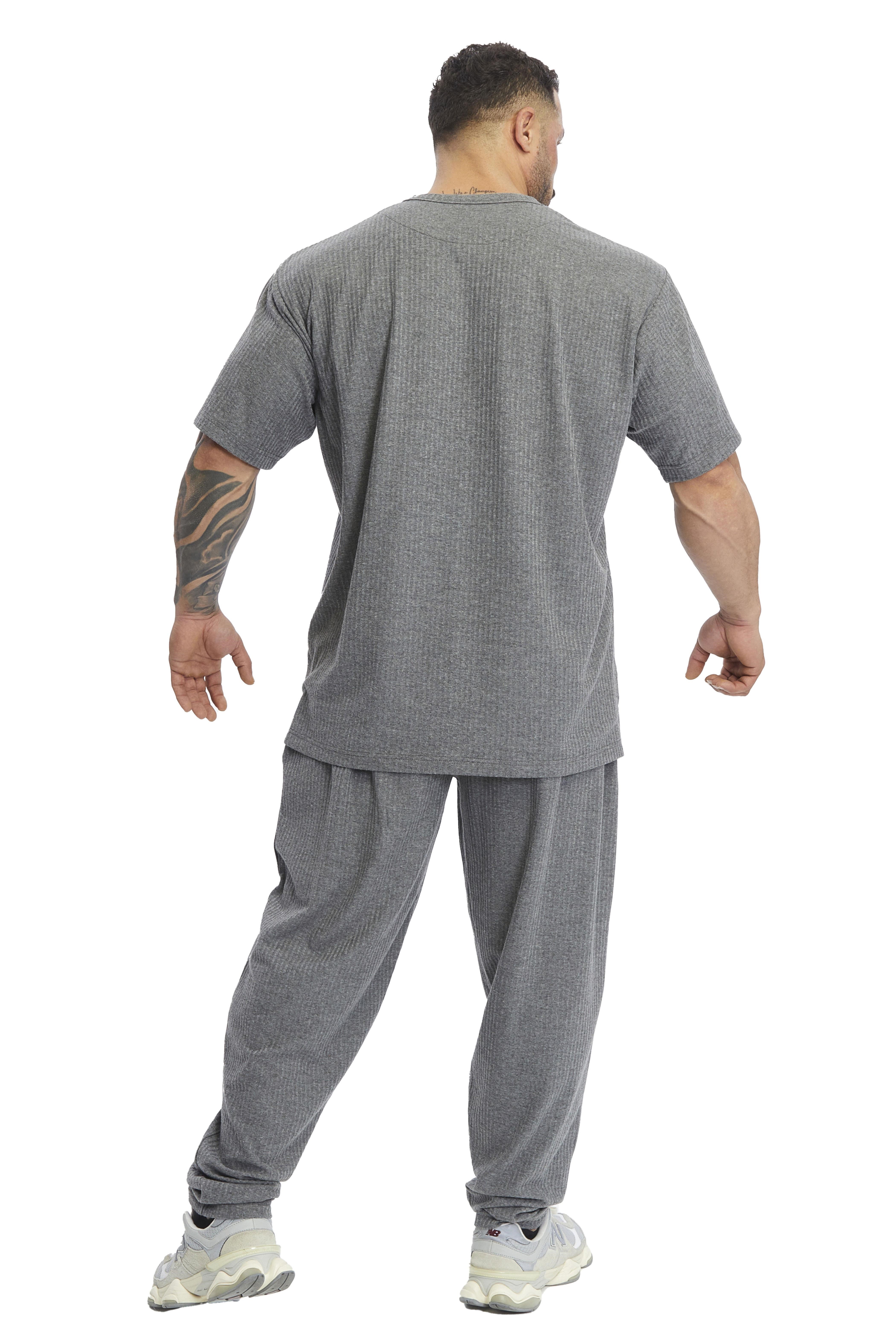 Oversize Yakası Düğmeli, Pamuklu T-shirt Big Sam 3375