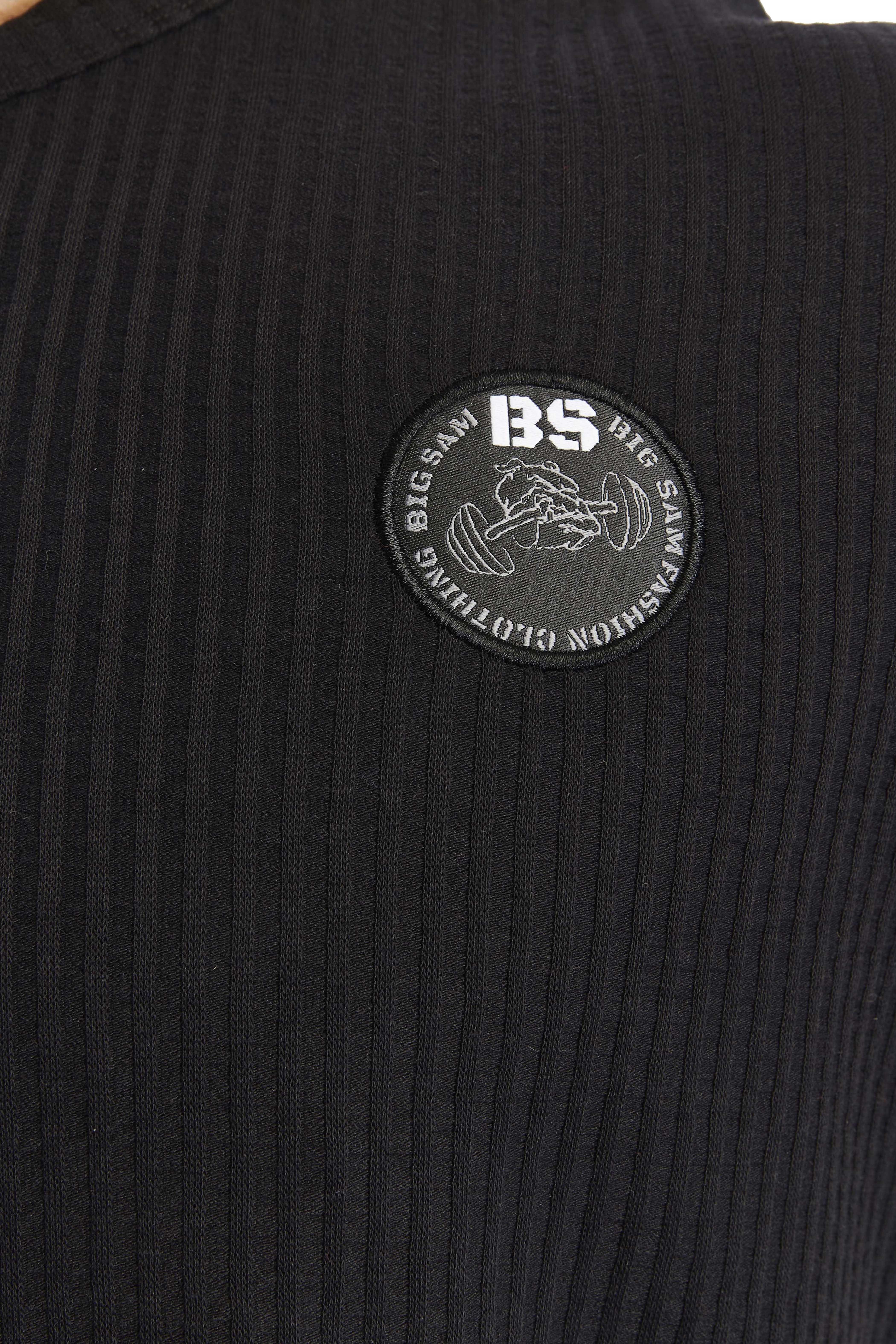 Oversize Yakası Düğmeli, Pamuklu T-shirt Big Sam 3375