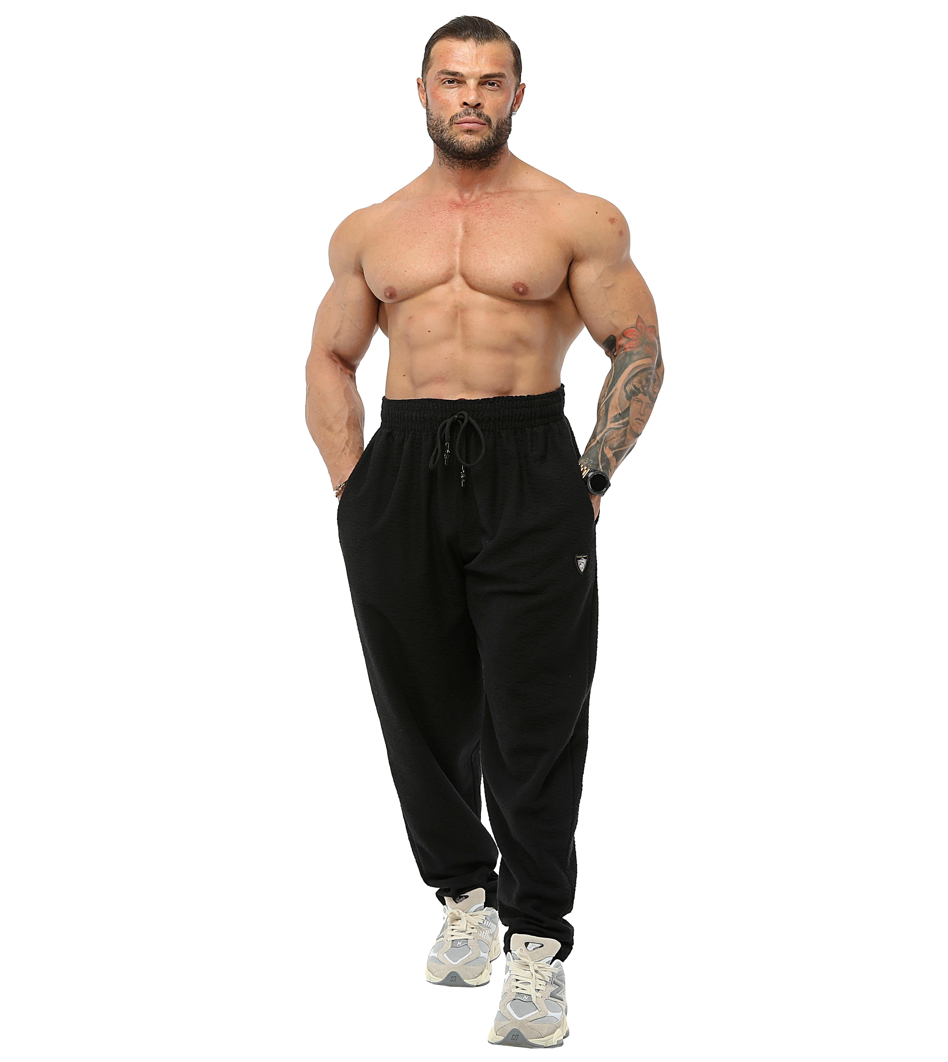 Şalvar Kesim Dokulu Eşofman Altı %100 Pamuk Loose Fit Pantolon Big Sam PNT1382