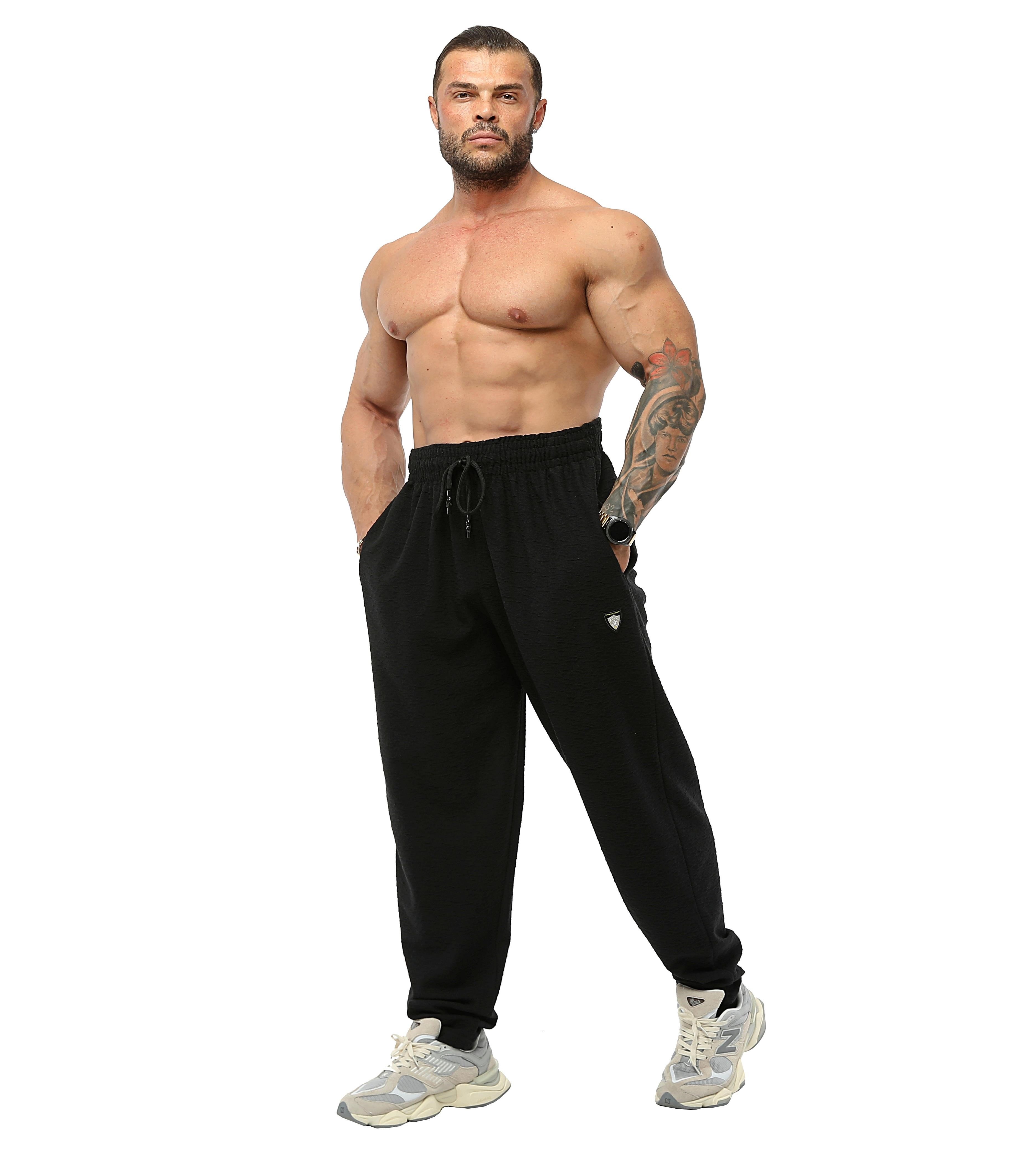 Şalvar Kesim Dokulu Eşofman Altı %100 Pamuk Loose Fit Pantolon Big Sam PNT1382