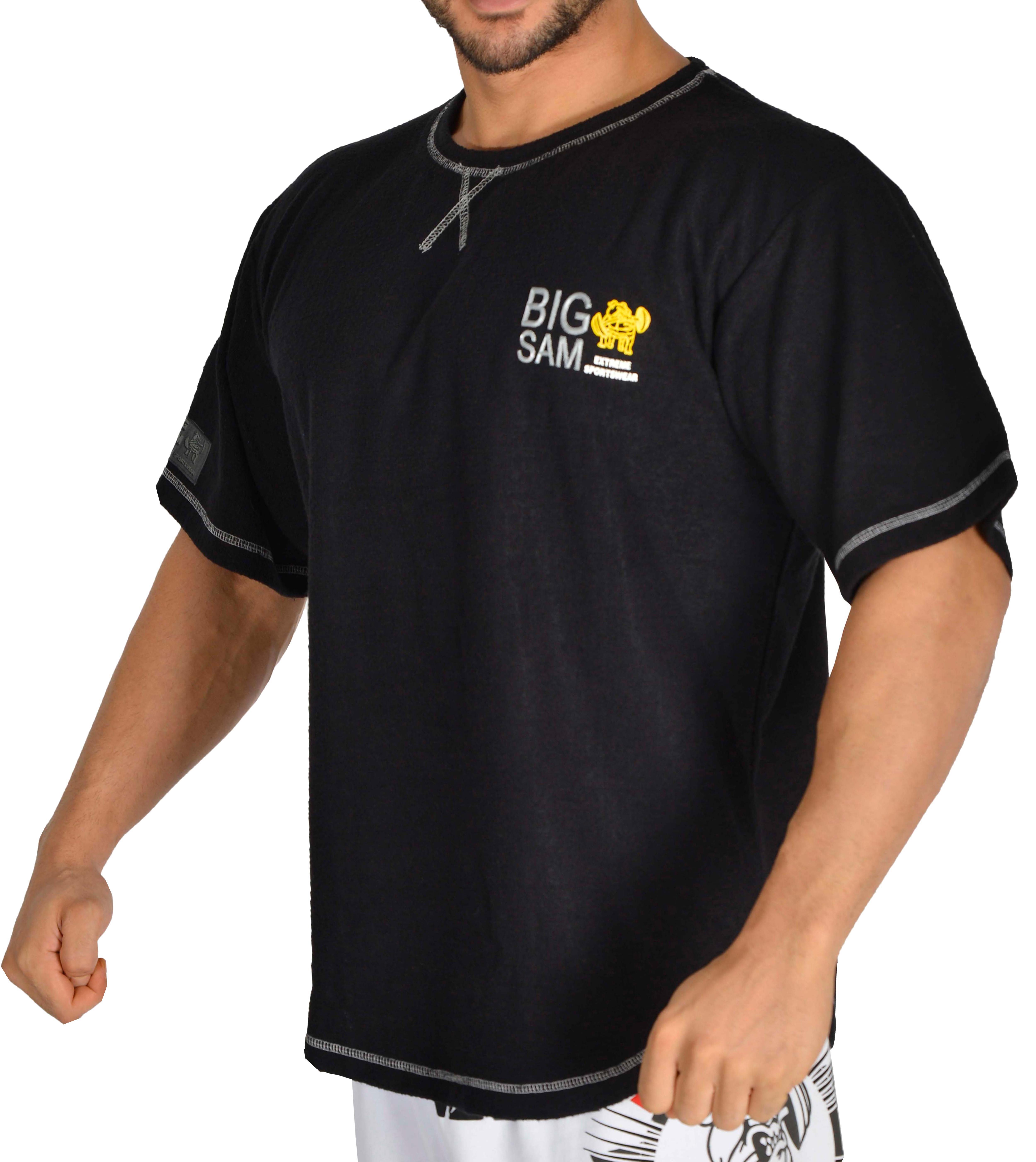 Siyah Havlu Antrenman Tişörtü Big Sam 3199