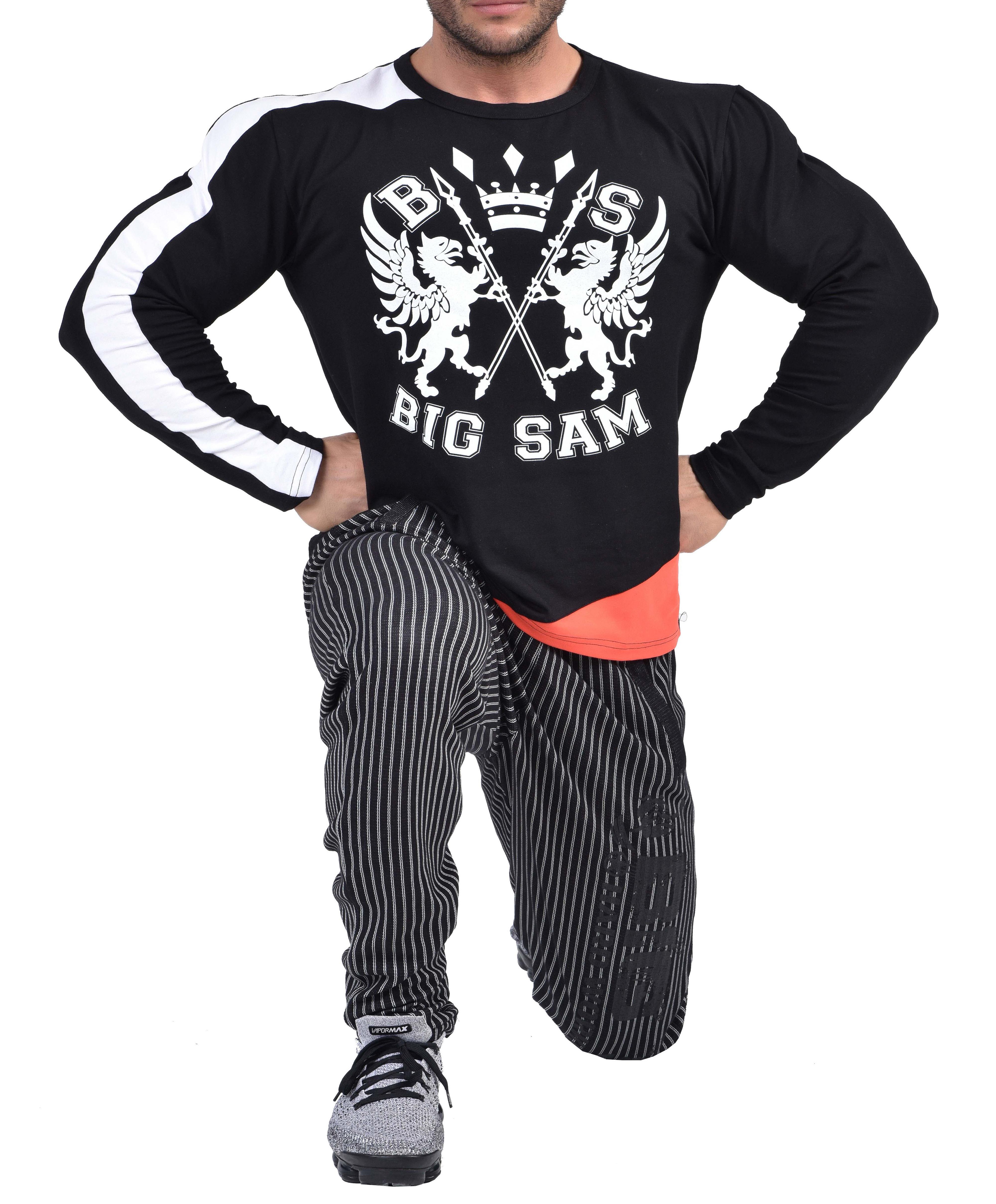 Siyah Slim Fit Sweatshirt Big Sam 4594