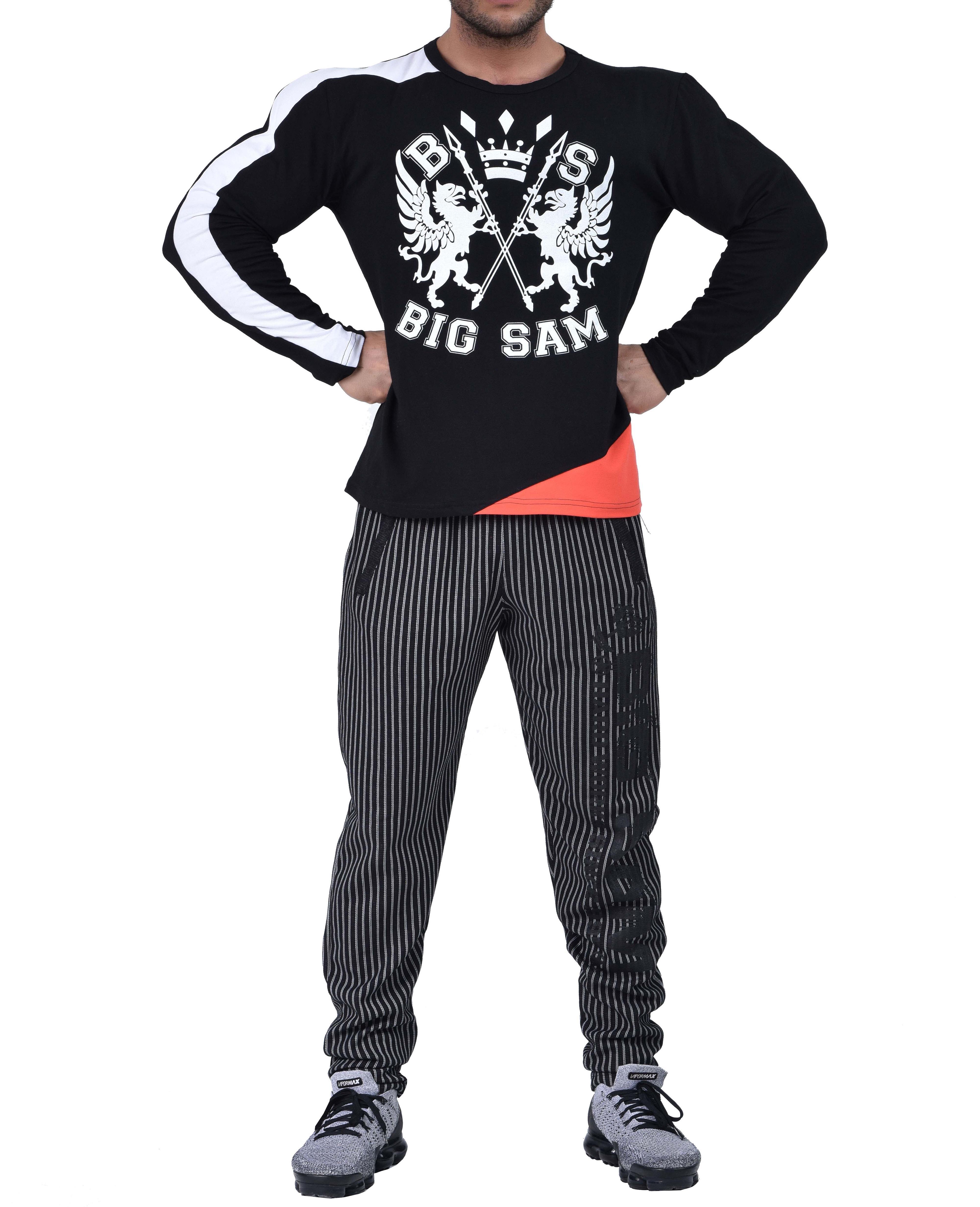 Siyah Slim Fit Sweatshirt Big Sam 4594