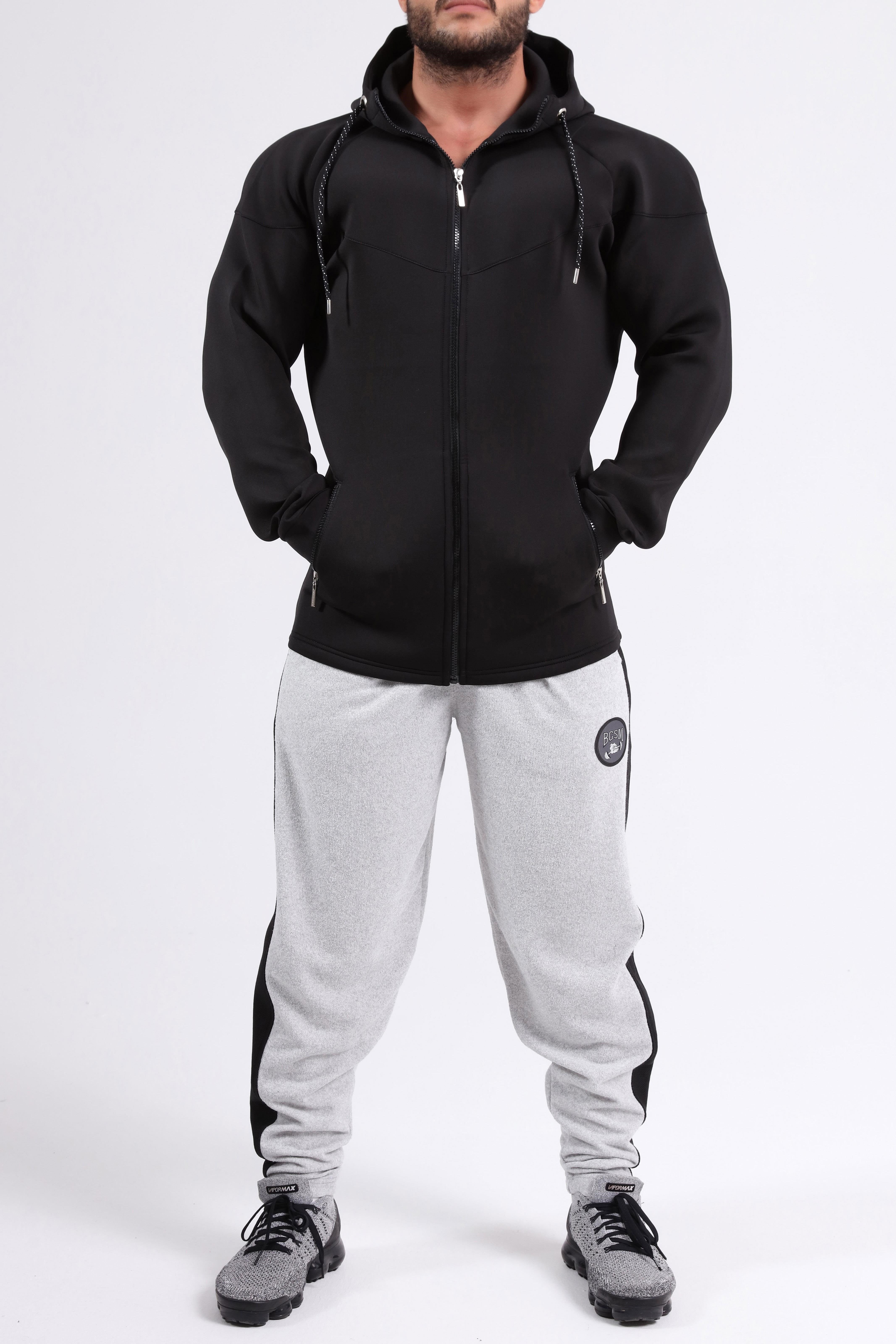 Skuba Ceket Slim Fit Kapşonlu Eşofman Üstü Big Sam 3617