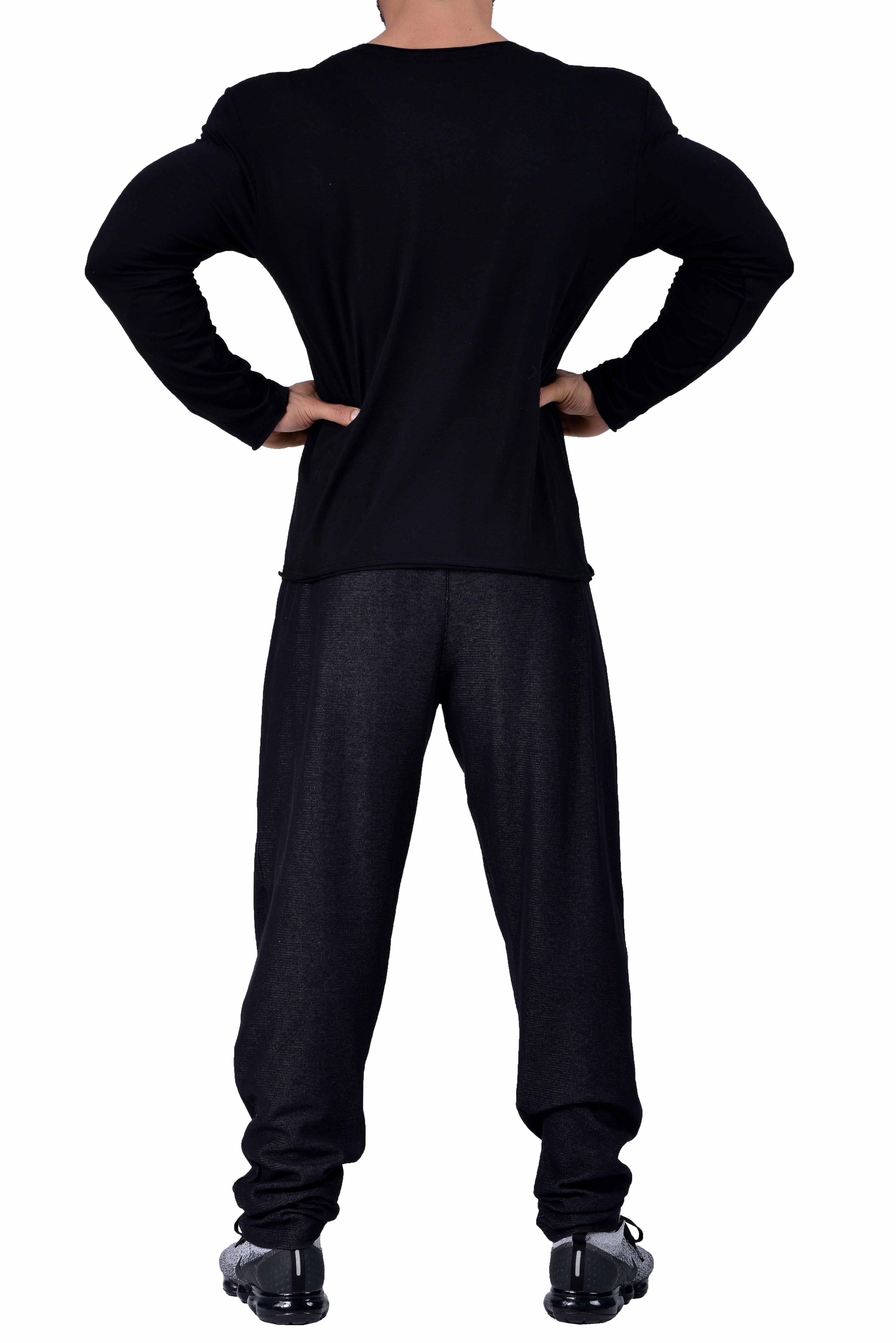 Slim Fit Siyah İnce Sweatshirt Big Sam 4514