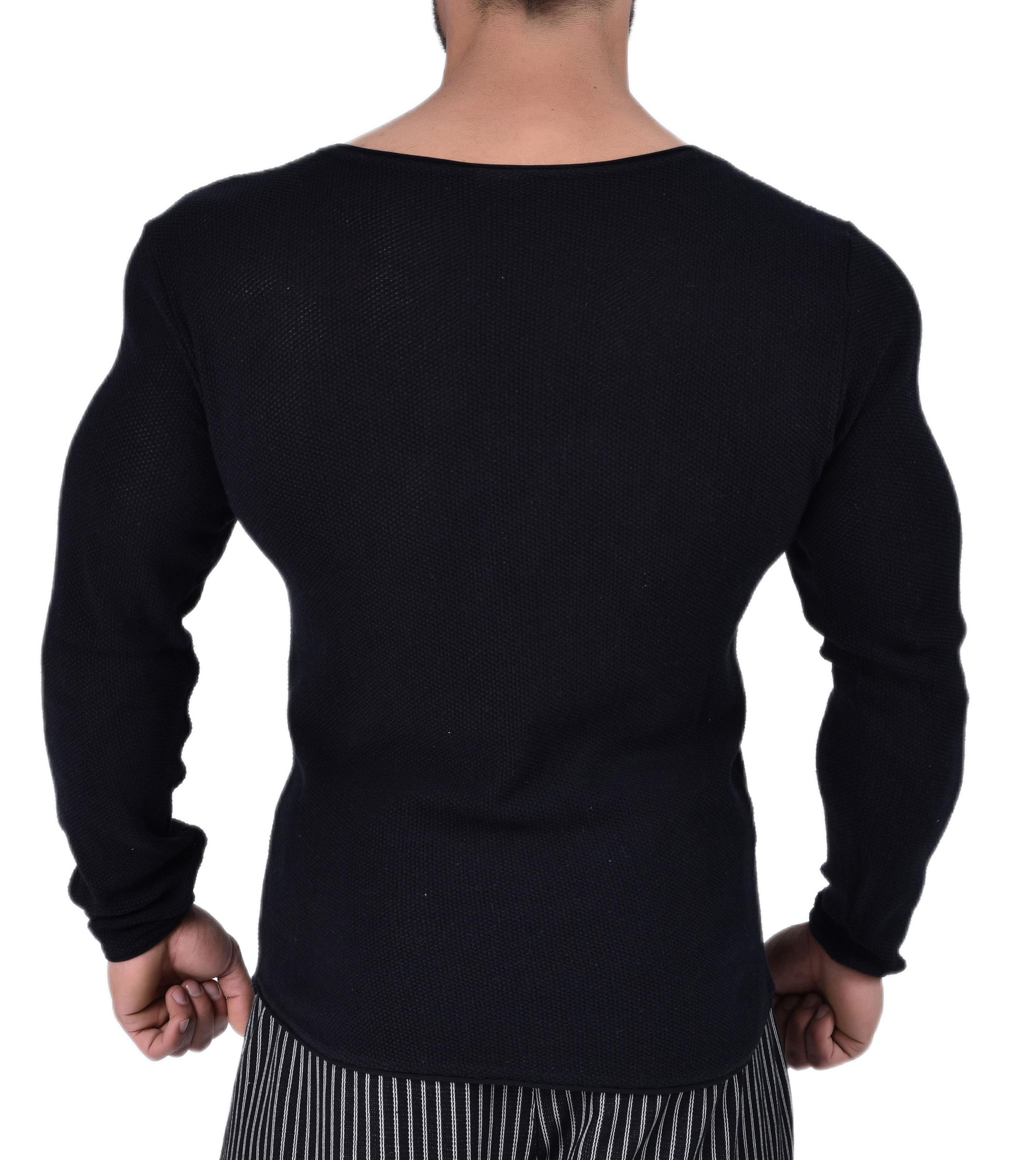 Slim Fit Spor Triko Sweatshirt Siyah Big Sam 4565