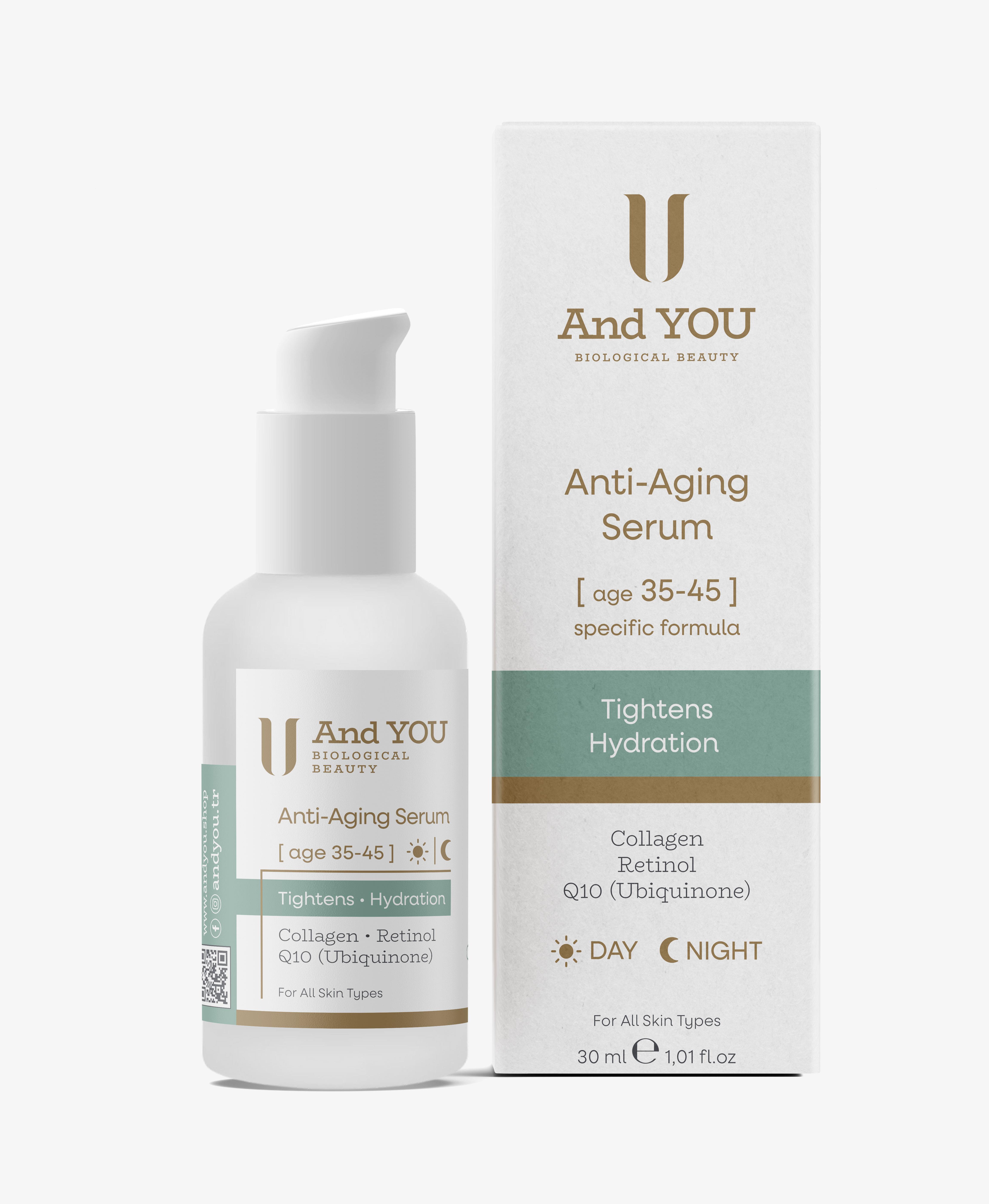 And You Anti -Aging Serum Day & Night / Yaşlanma Karşıtı Serum (35-45 Yaş) 30 ml