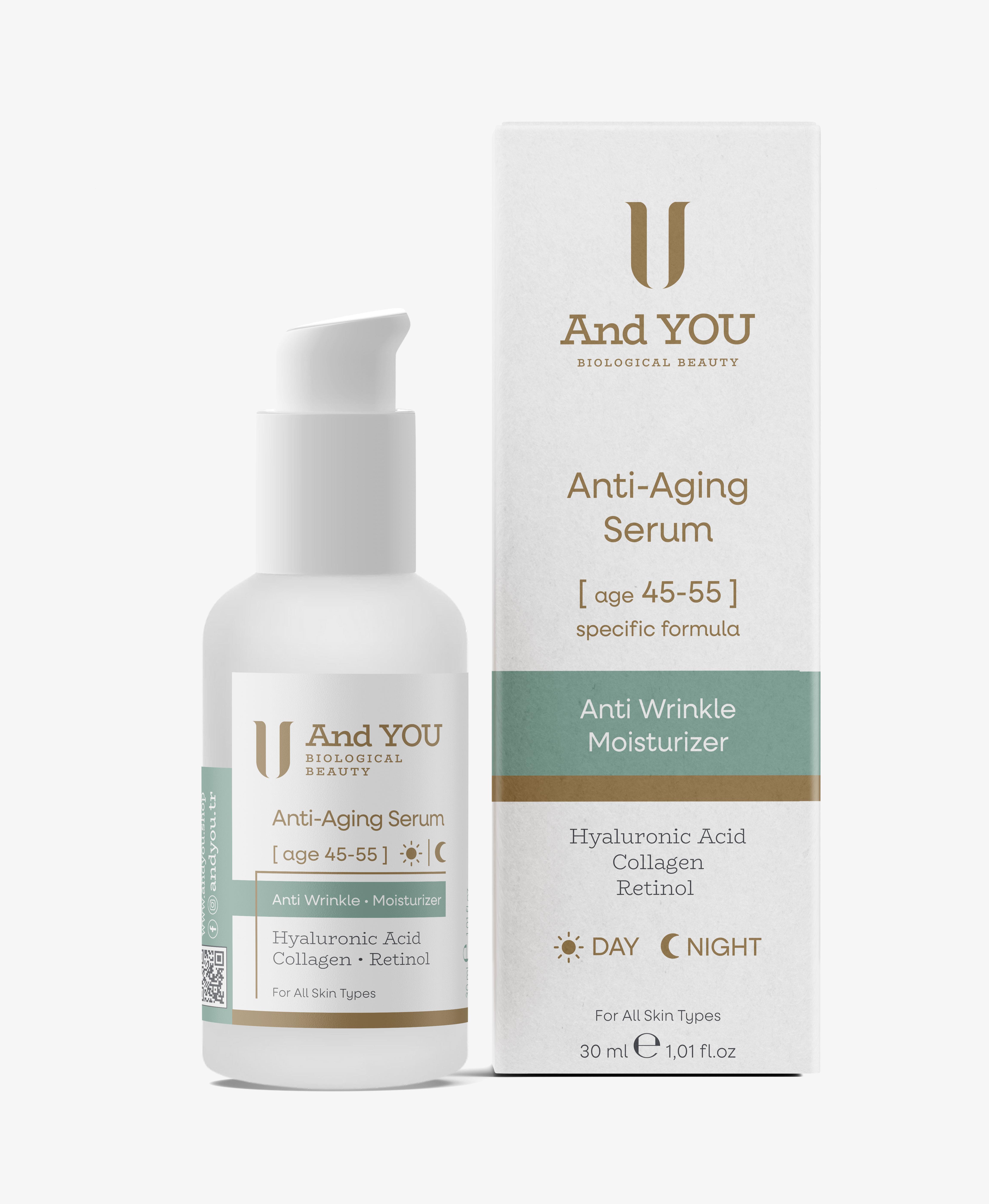 And You Anti Aging Serum Day & Night / Yaşlanma Karşıtı Serum (45-55 Yaş) 30 ml