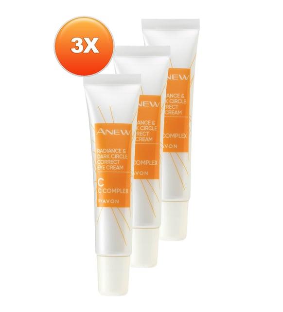 Avon Anew Radiance Koyu Halkalar için Göz Kremi 15 ml. Üçlü Set