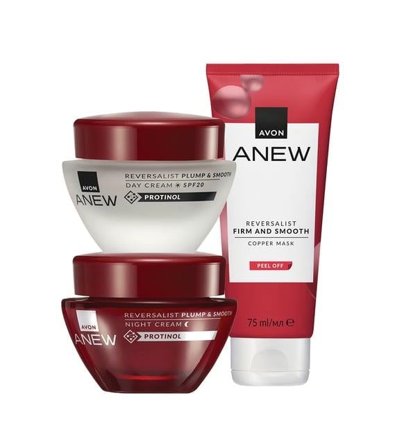 Avon Anew Reversalist Plump & Smooth Üç Parça Yüz Bakım Seti