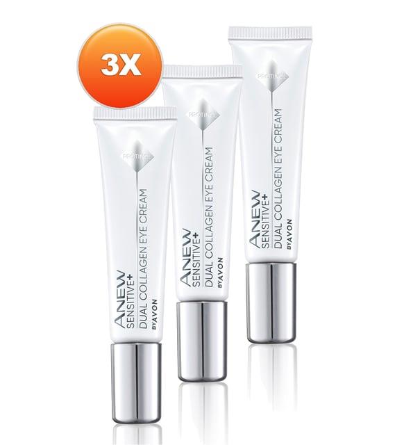 Avon Anew Sensitive Hassas Ciltlere Özel İkili Kolajen Göz Kremi 15 ml. Üçlü Set