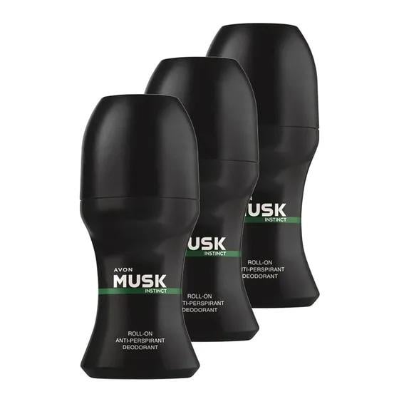 Avon Musk Instinct Erkek Rollon 50 Ml. Üçlü Set