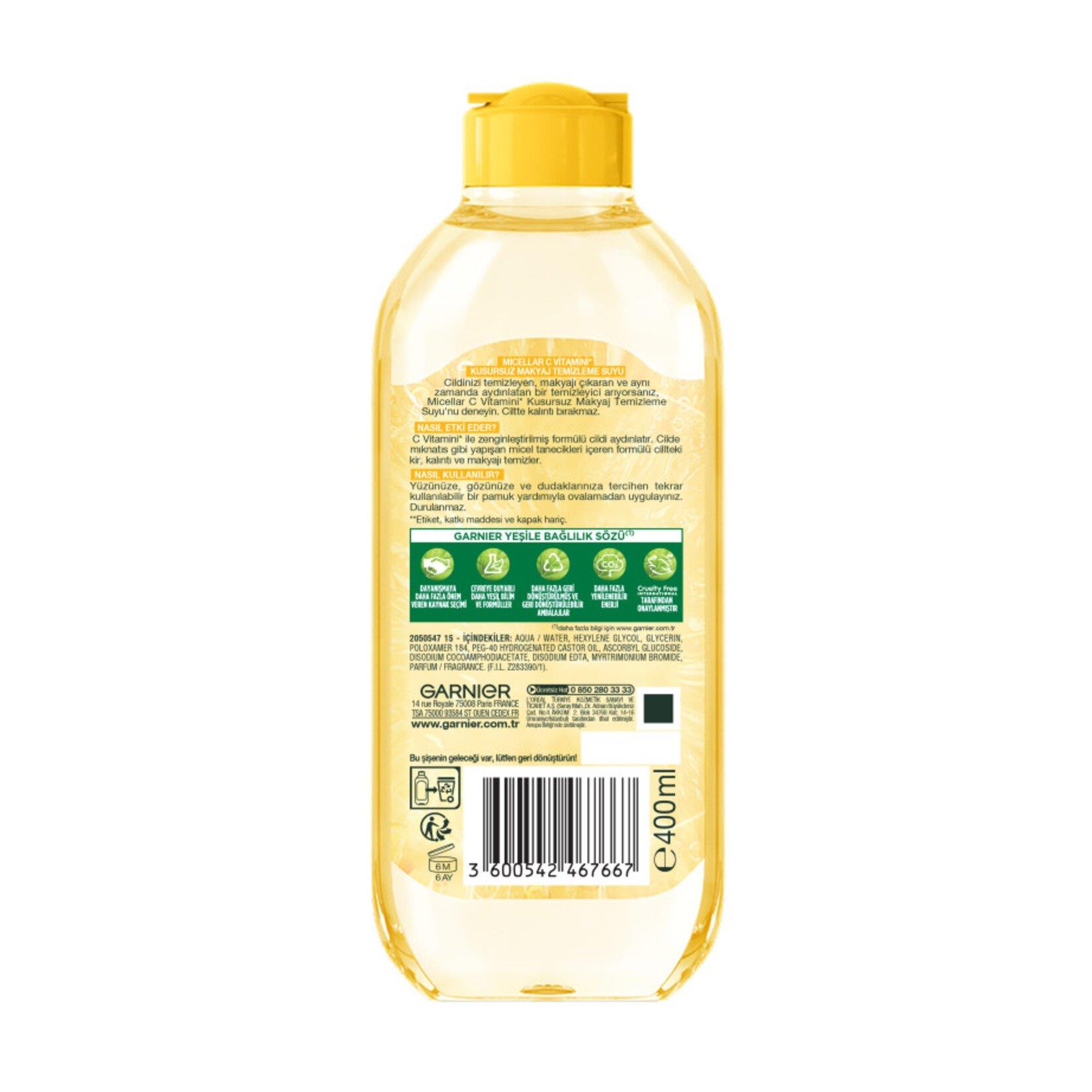 Garnier Micellar C Vitamini Kusursuz Makyaj Temizleme Suyu 400ml