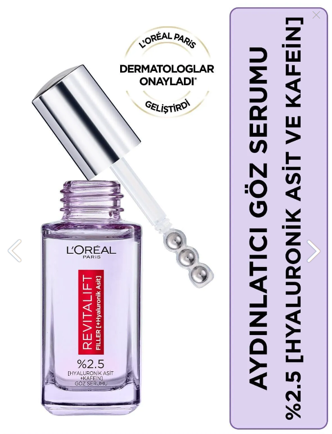 L'Oréal Paris Revitalift Filler Aydınlatıcı Göz Serumu %2.5 20ml